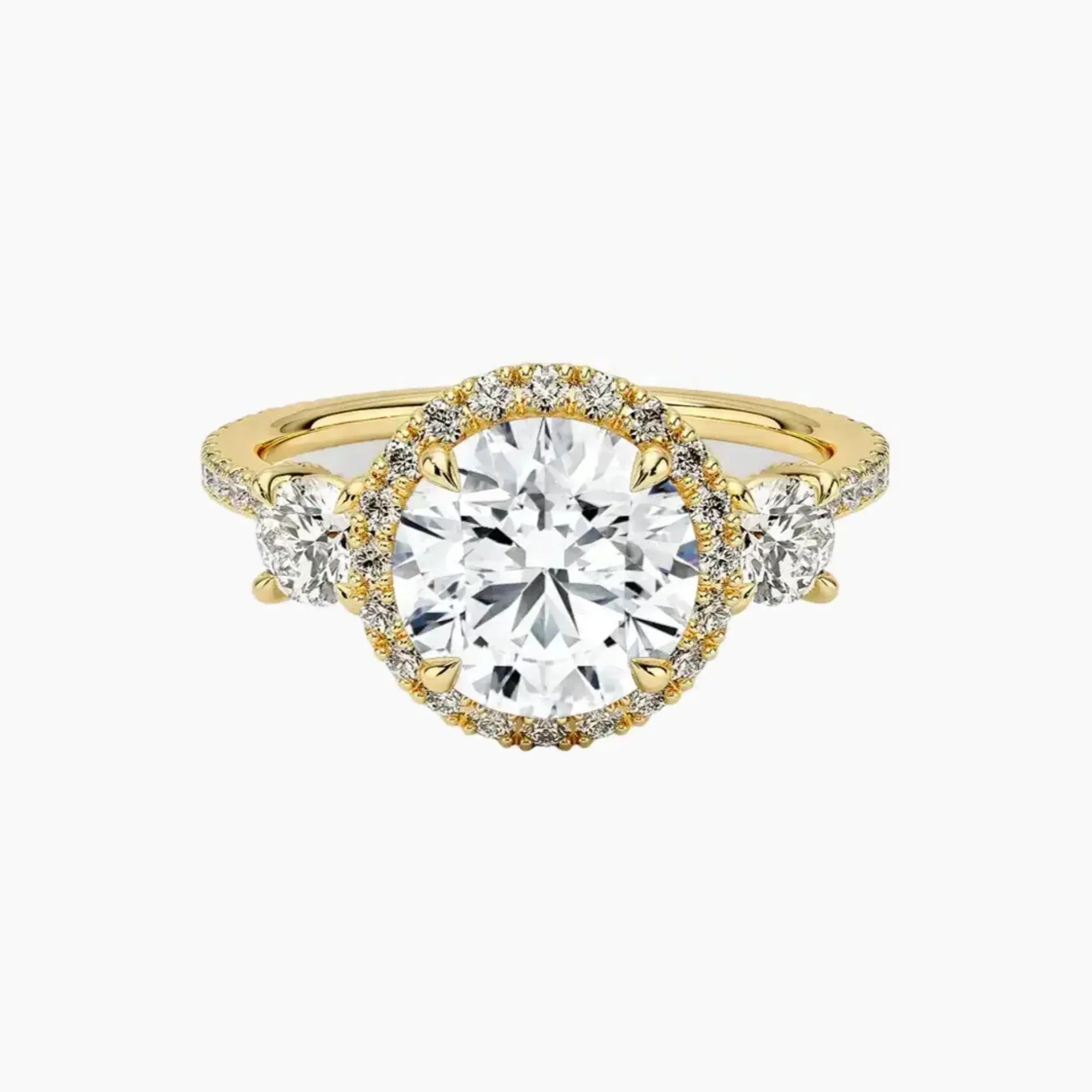 Brielle Round Hidden Halo 1.5 Carat Lab Grown Diamond Engagement Ring in 18K Rose Gold