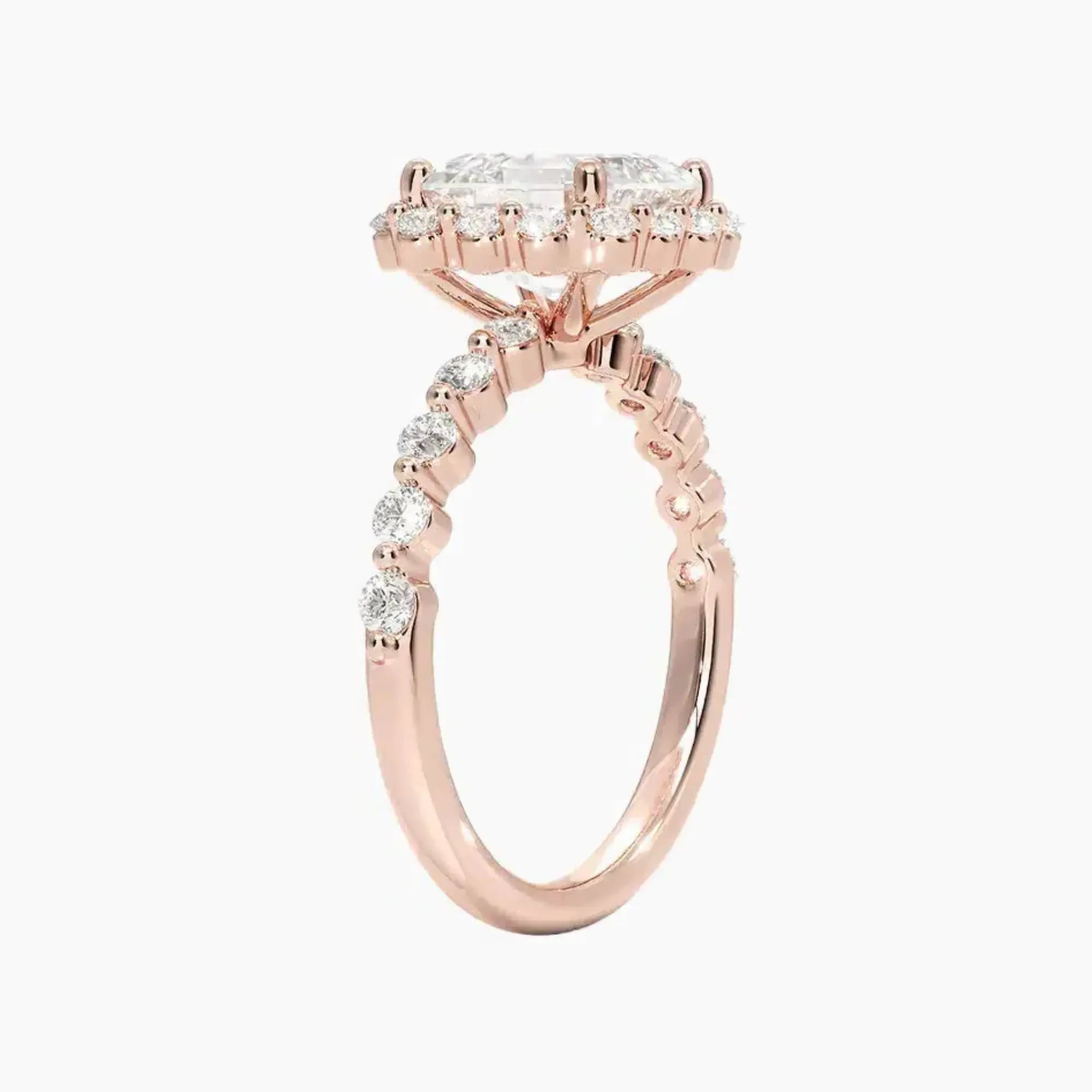 Anthea Asscher Designer 2.5 Carat Lab Grown Diamond Engagement Ring in 14K Rose Gold