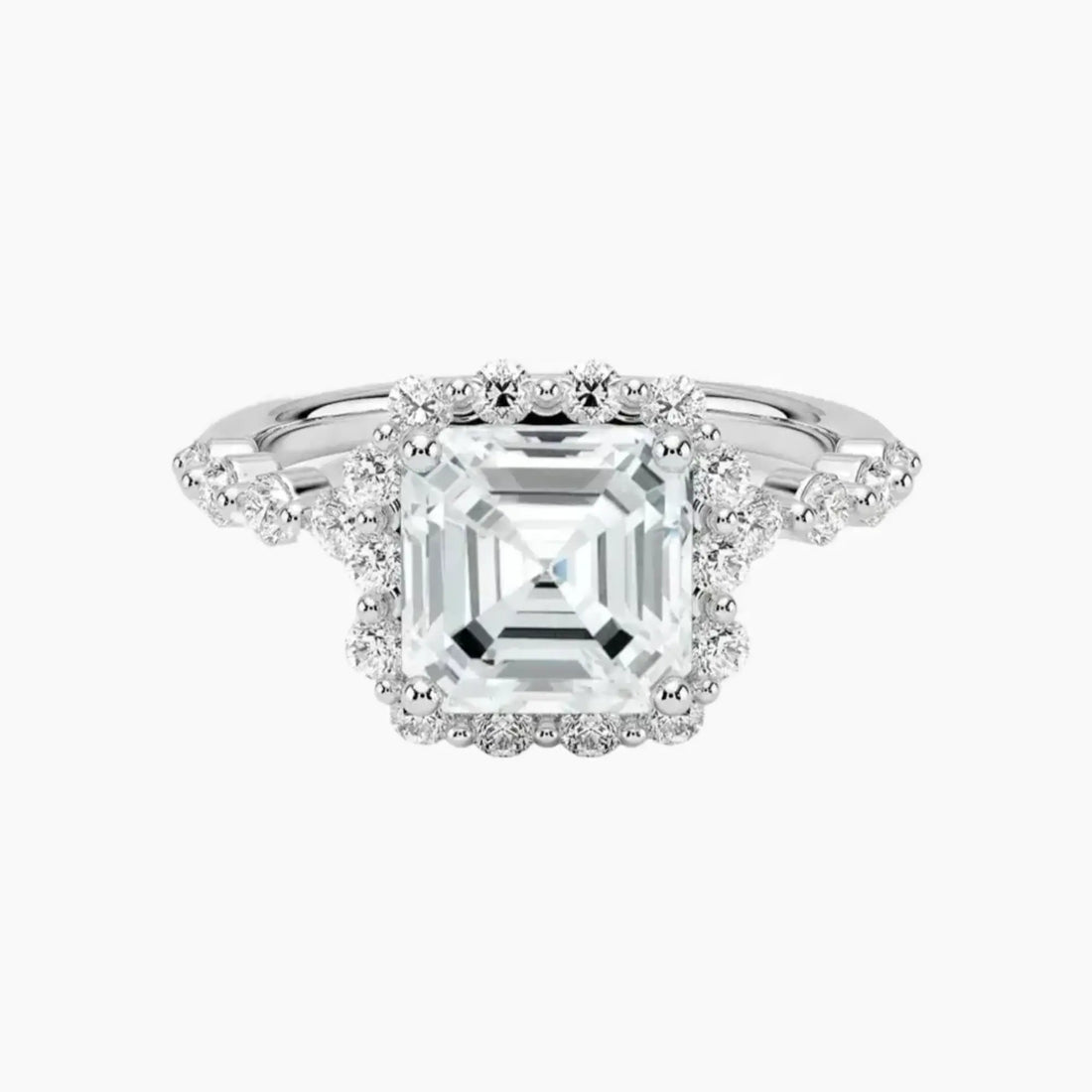 Anthea Asscher Designer 1.5 Carat Lab Grown Diamond Engagement Ring in 18K Rose Gold