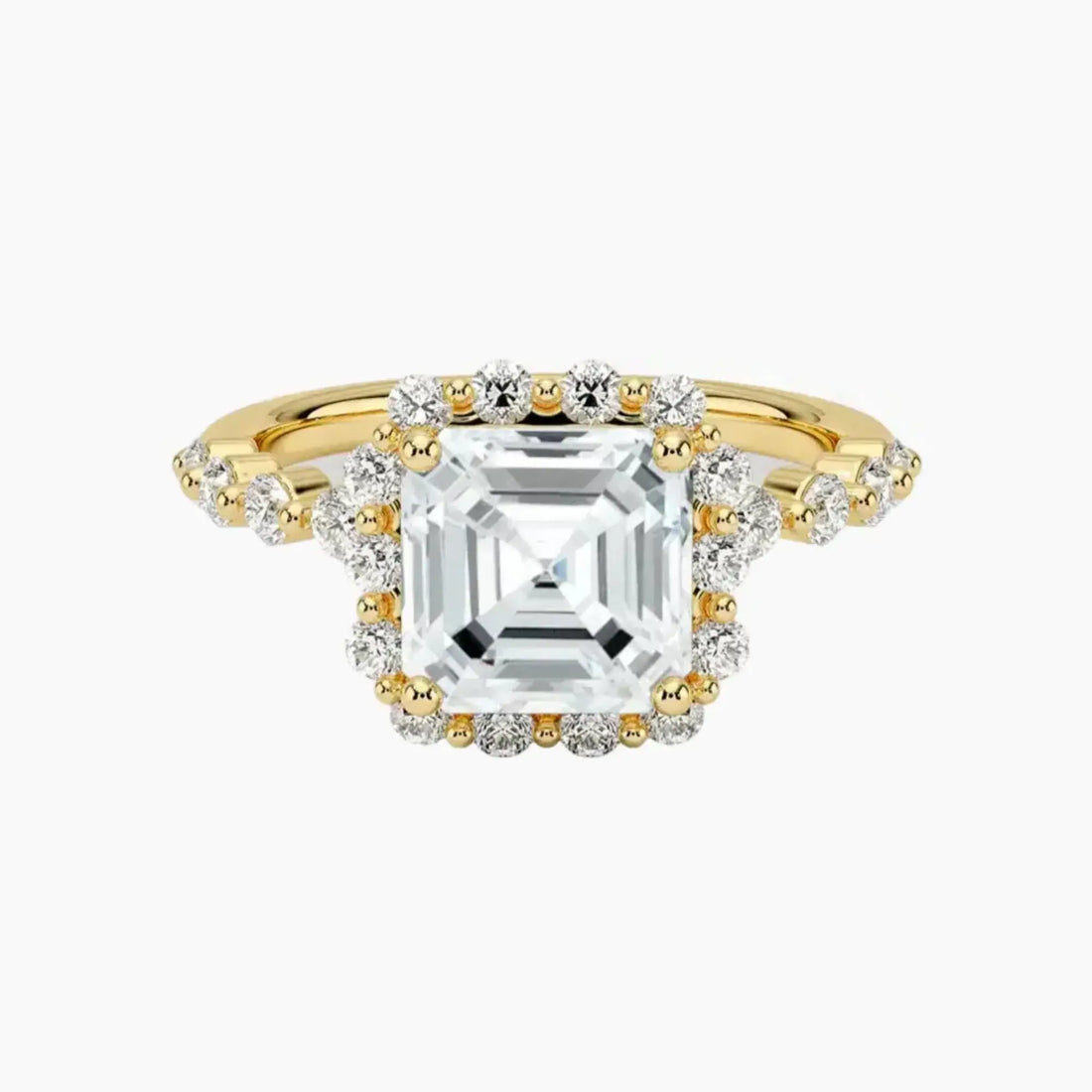 Anthea Asscher Designer 2.5 Carat Lab Grown Diamond Engagement Ring in 14K White Gold