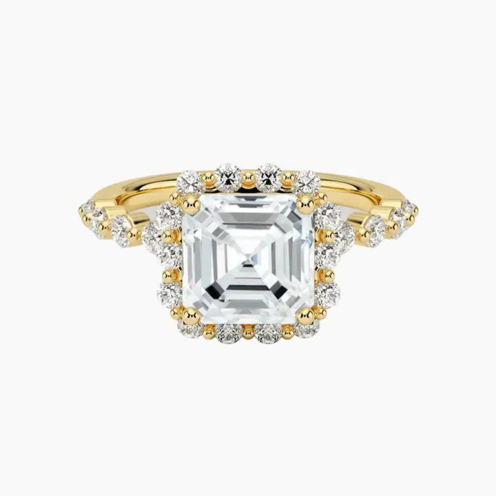 Anthea Asscher Designer 1.5 Carat Lab Grown Diamond Engagement Ring in 18K Yellow Gold