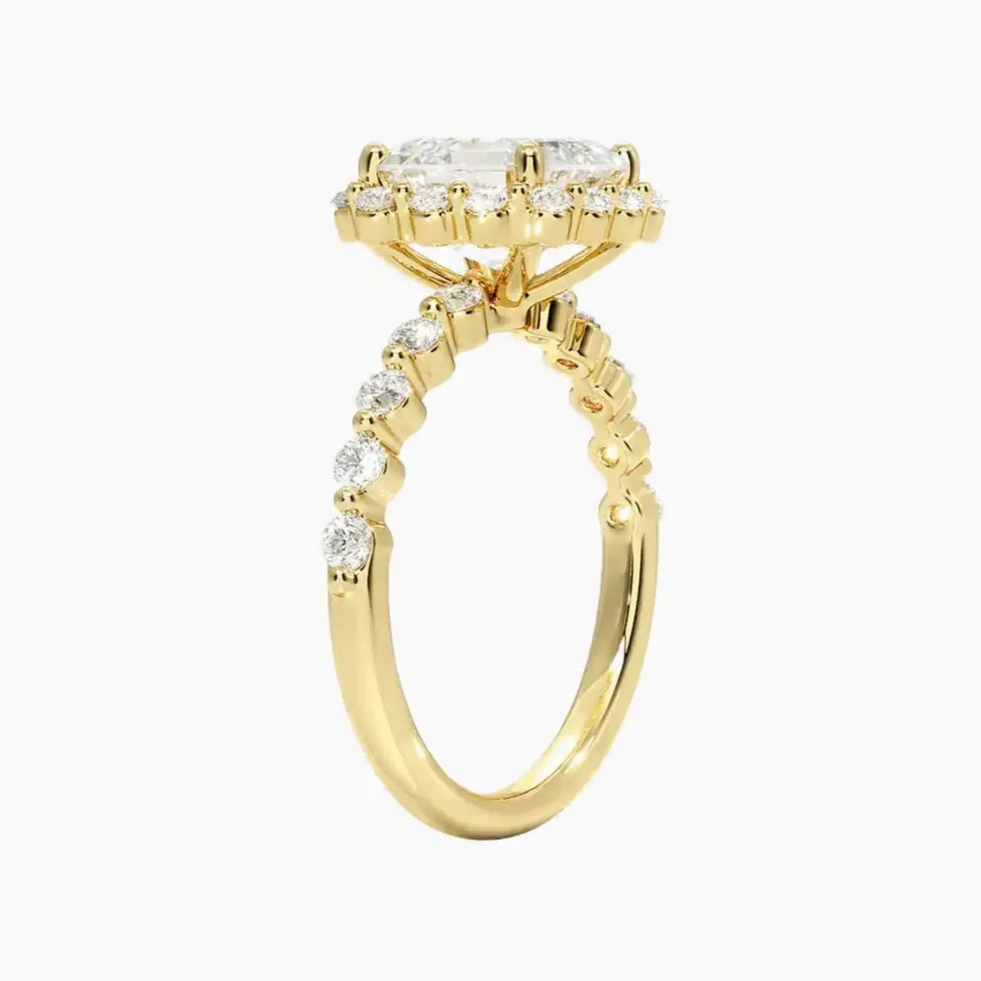 Anthea Asscher Designer Diamond Ring Setting in 14K Yellow Gold