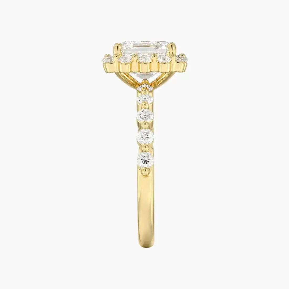 Anthea Asscher Designer Diamond Ring Setting in 18K Yellow Gold