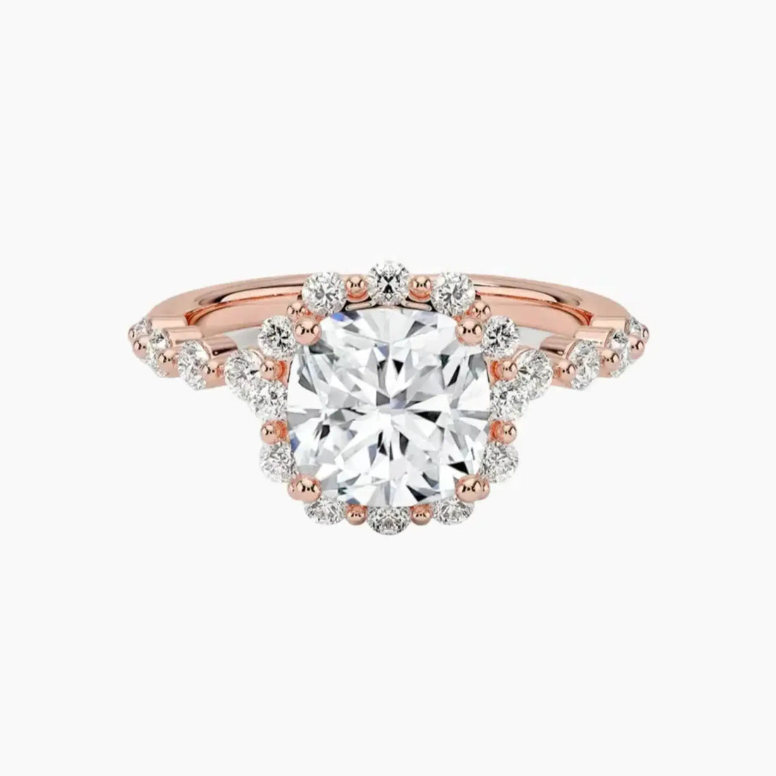 Anthea Cushion Designer 2 Carat Lab Grown Diamond Engagement Ring in 14K White Gold