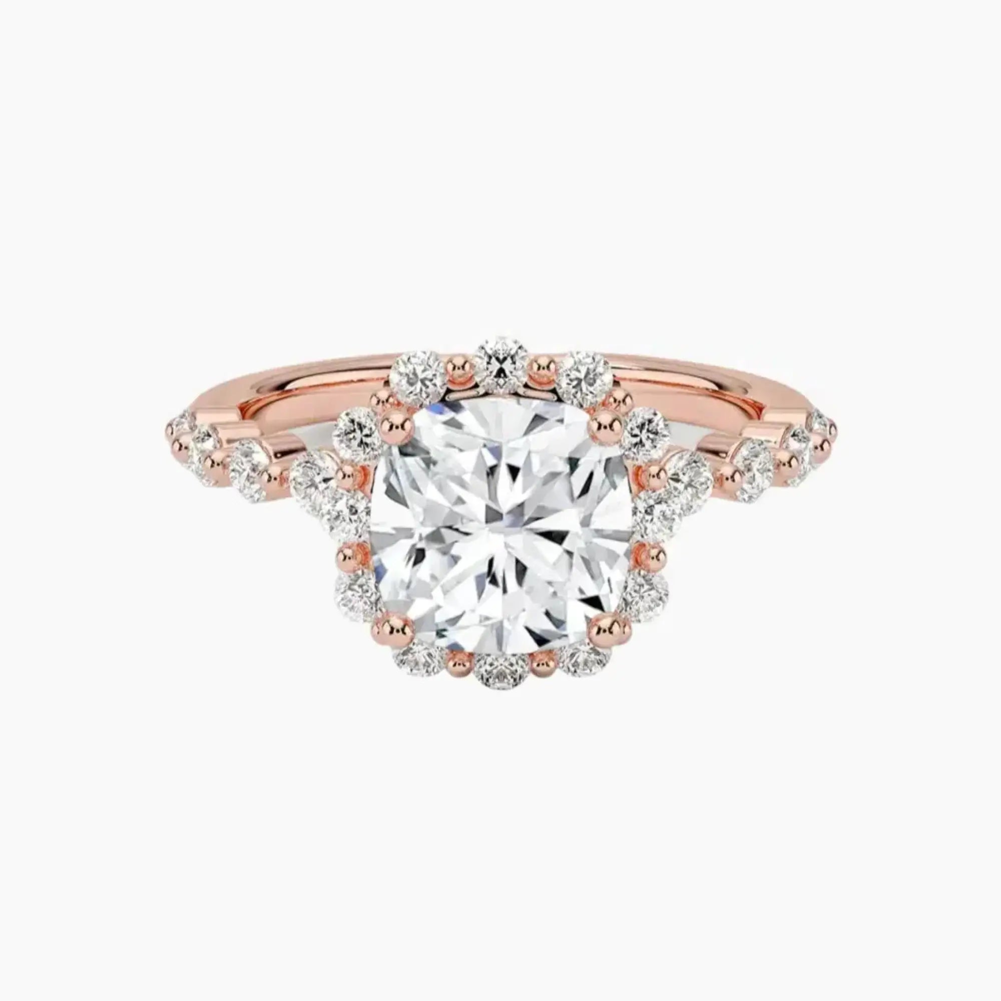 Anthea Cushion Designer 1 Carat Lab Grown Diamond Engagement Ring in 18K Yellow Gold