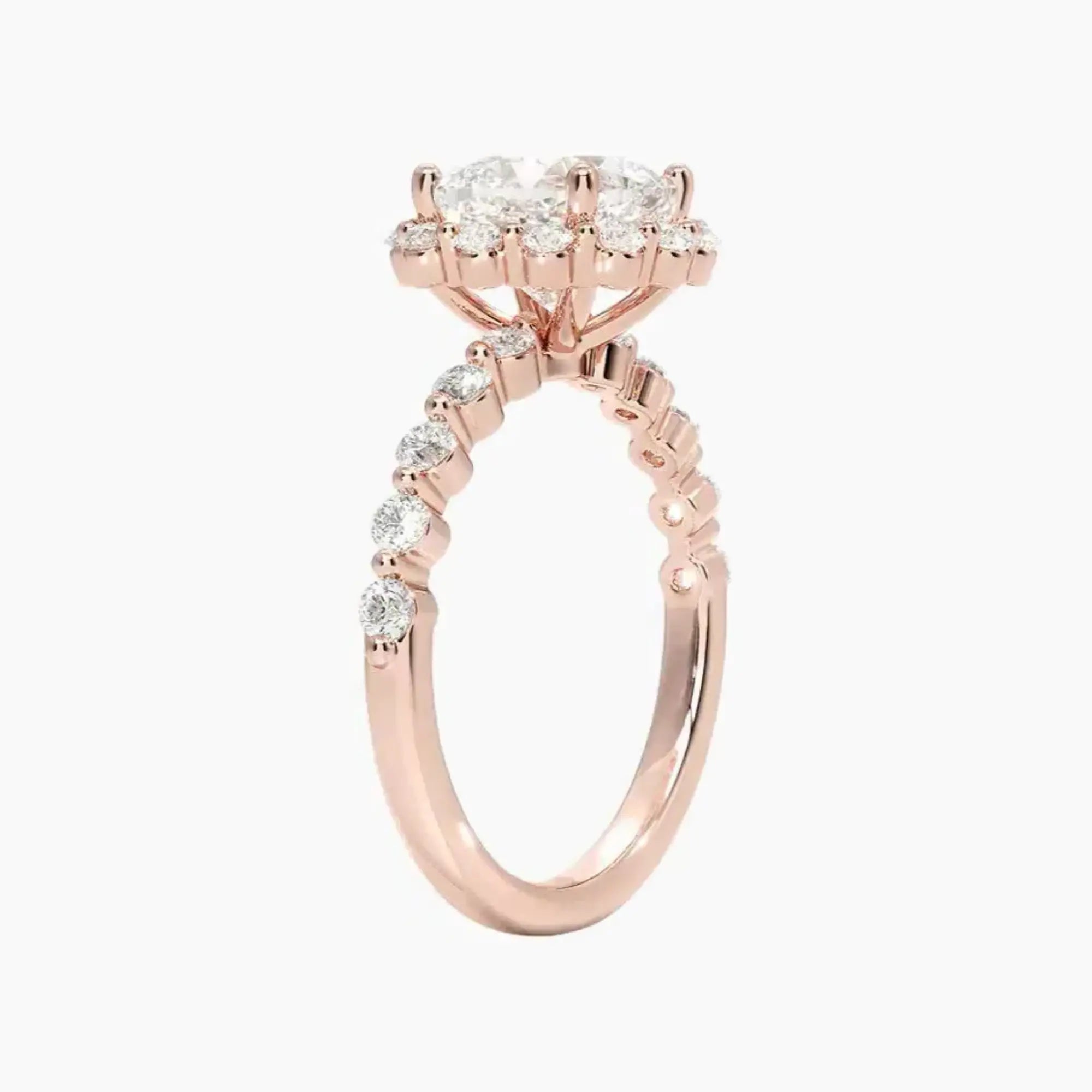 Anthea Cushion Designer Diamond Ring Setting in 14K Rose Gold