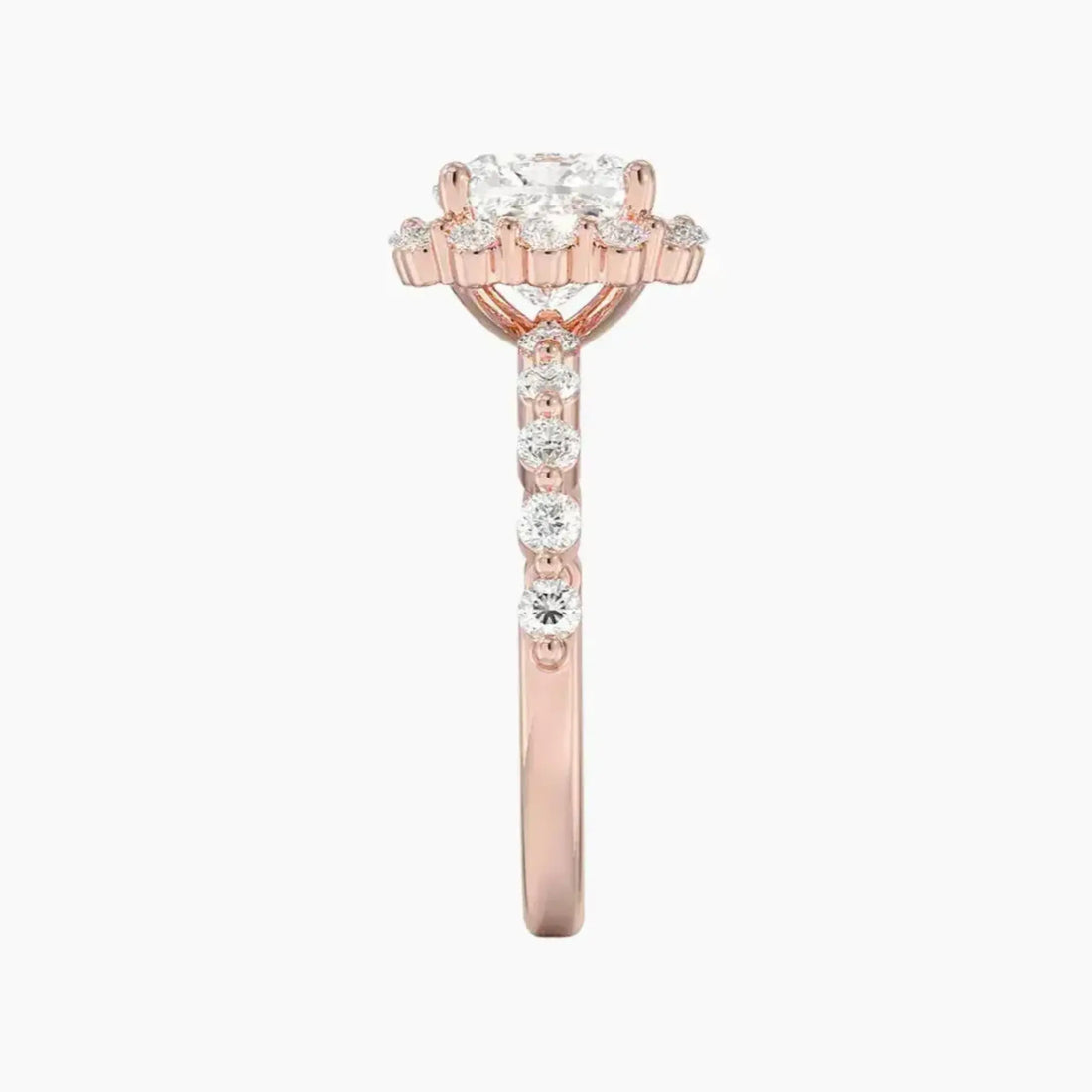 Anthea Cushion Designer 1.5 Carat Lab Grown Diamond Engagement Ring in 14K White Gold