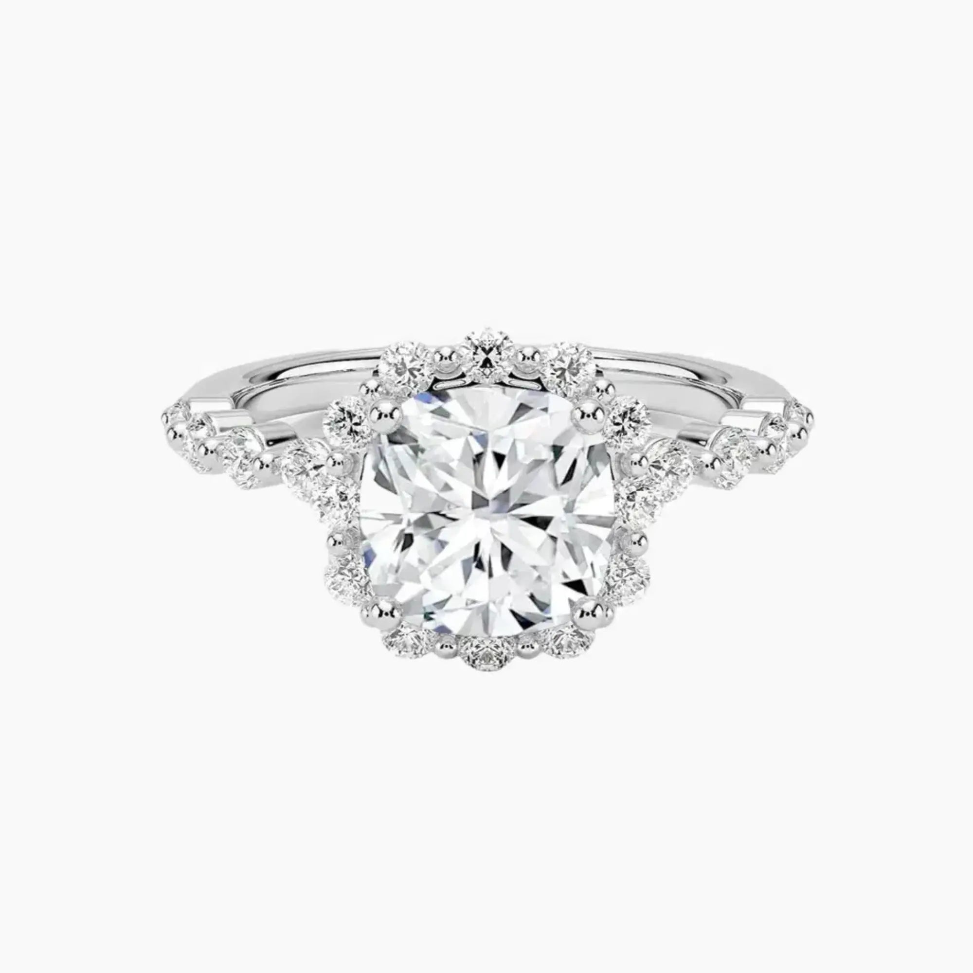 Anthea Cushion Designer 1.5 Carat Lab Grown Diamond Engagement Ring in 14K Yellow Gold
