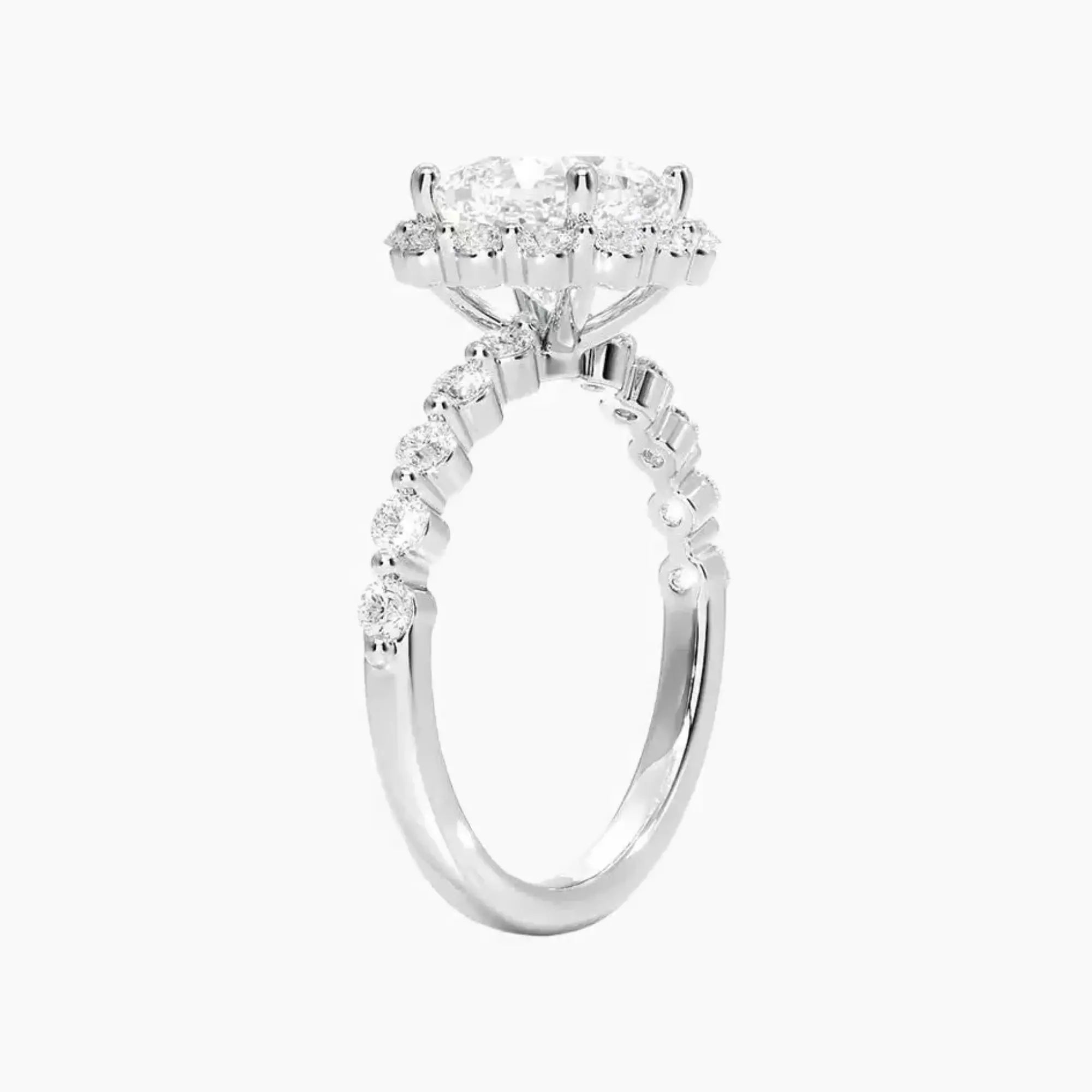 Anthea Cushion Designer 3 Carat Lab Grown Diamond Engagement Ring in 14K Yellow Gold