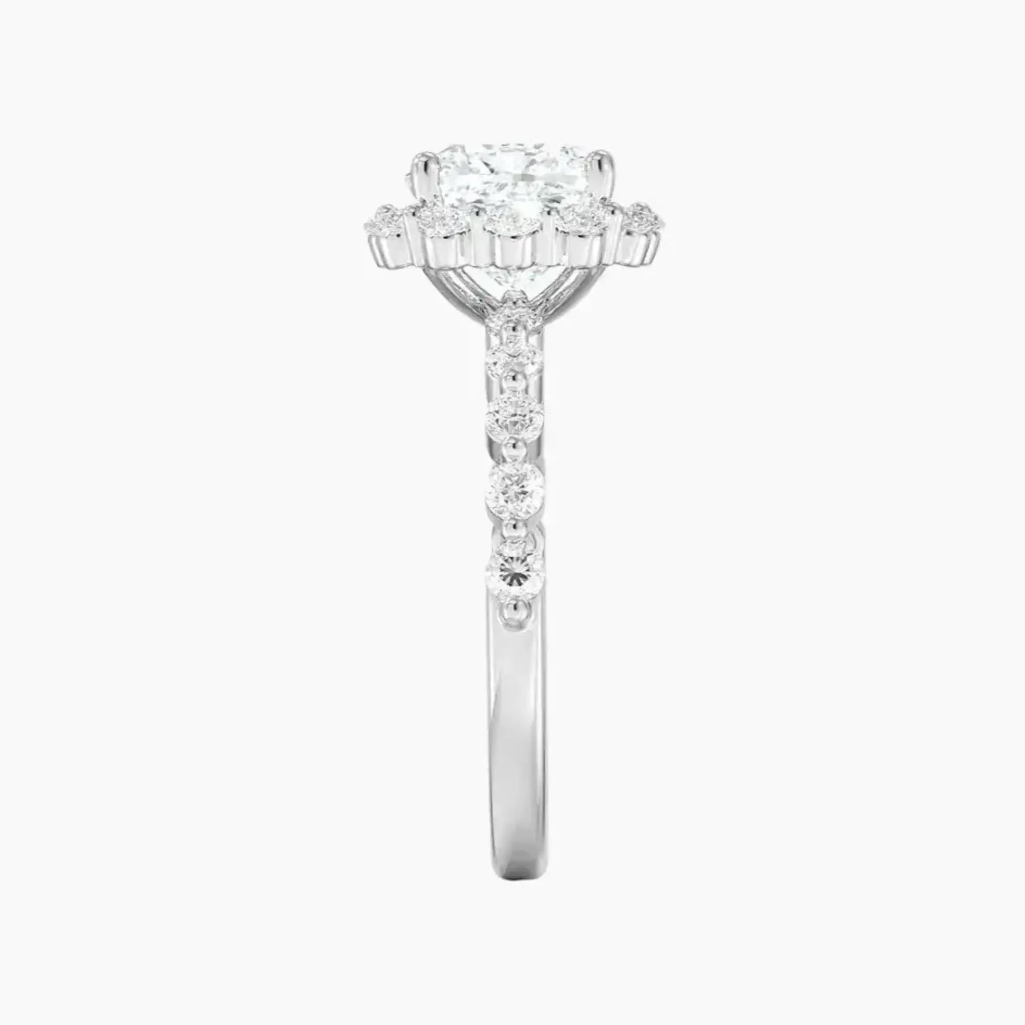 Anthea Cushion Designer 3 Carat Lab Grown Diamond Engagement Ring in 18K Rose Gold