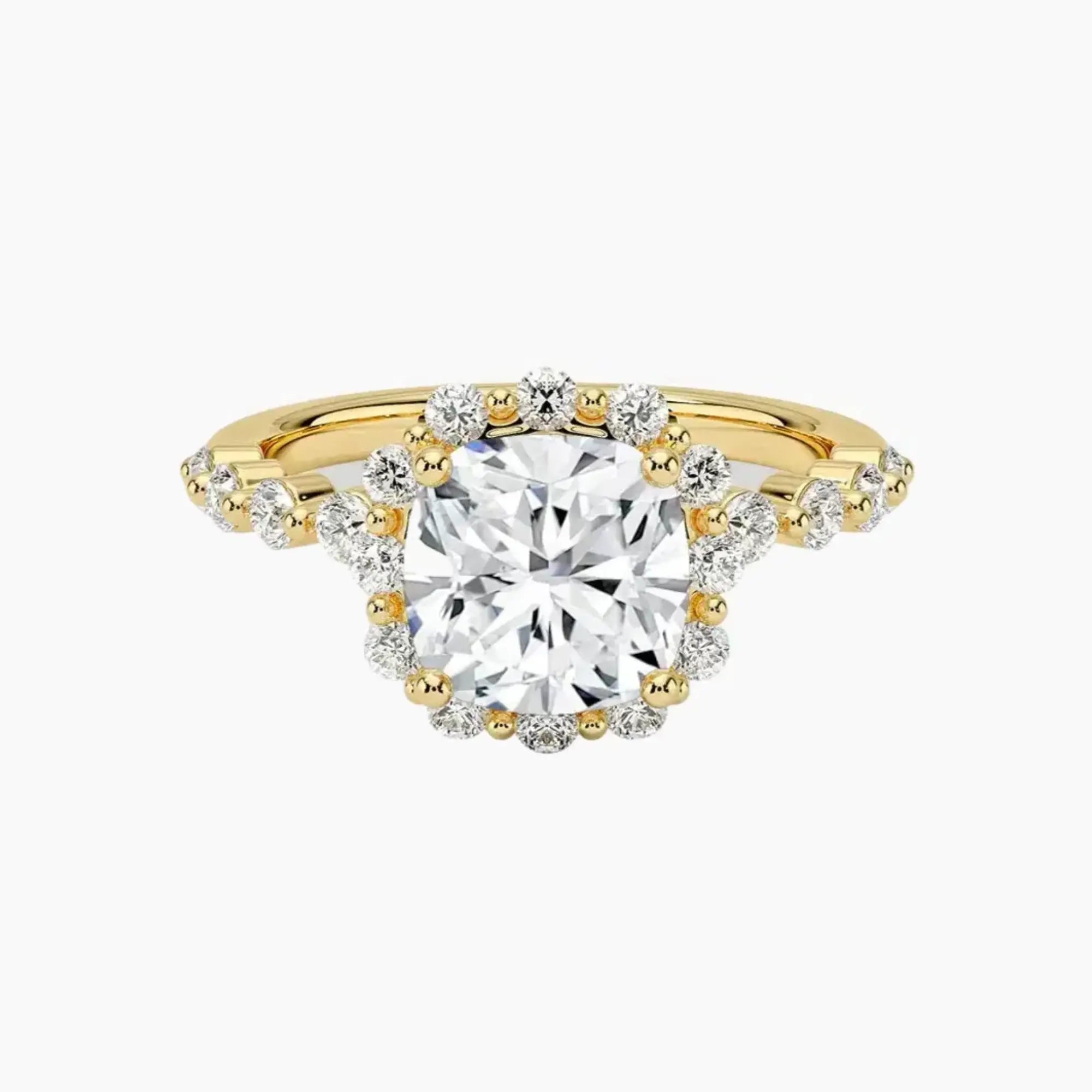 Anthea Cushion Designer Diamond Ring Setting in 18K Yellow Gold