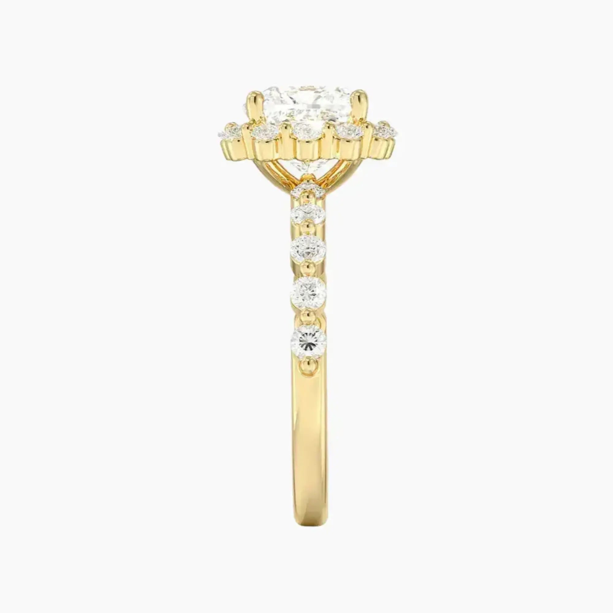 Anthea Cushion Designer 3 Carat Lab Grown Diamond Engagement Ring in 18K Rose Gold