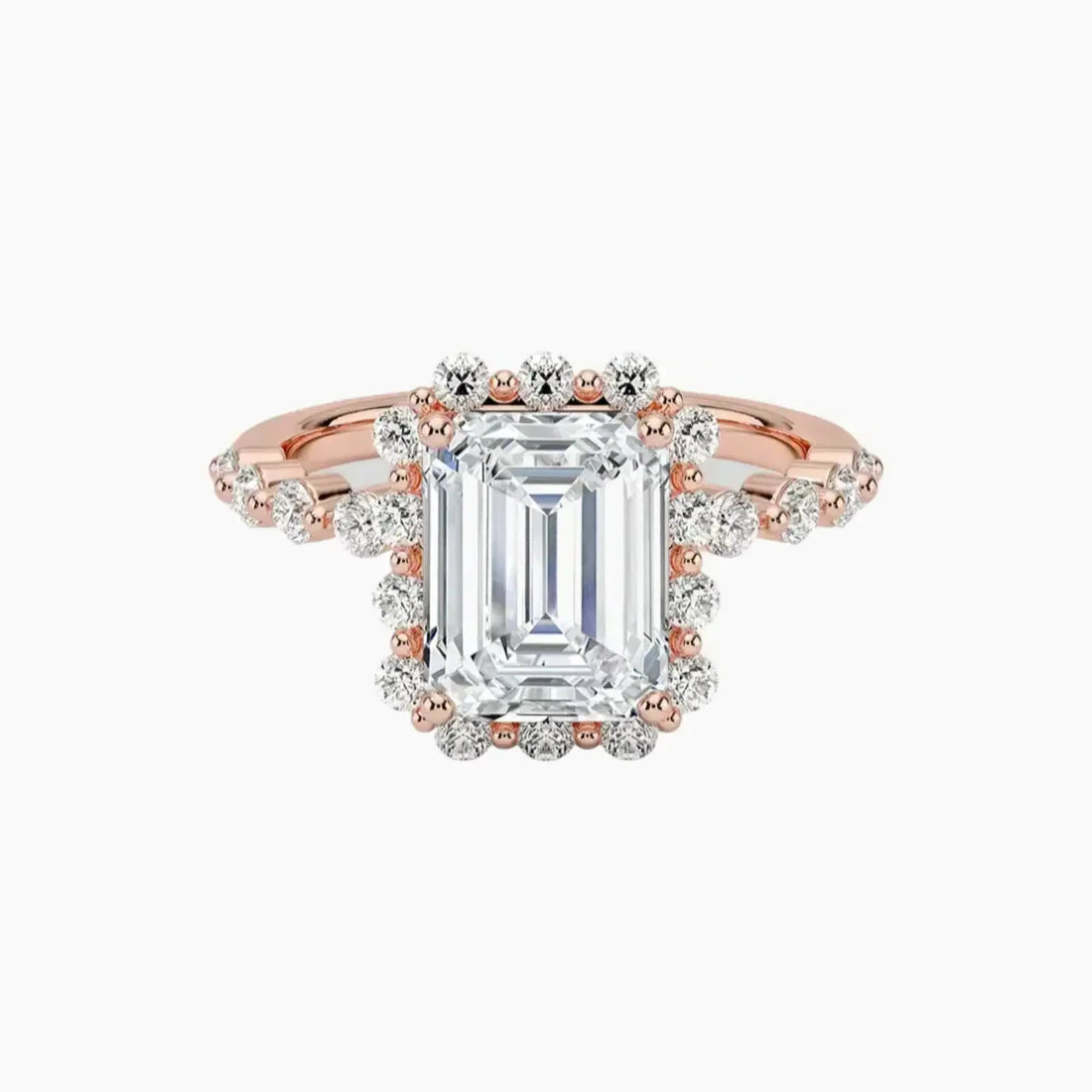 Anthea Emerald Designer 1.5 Carat Lab Grown Diamond Engagement Ring in 14K Yellow Gold