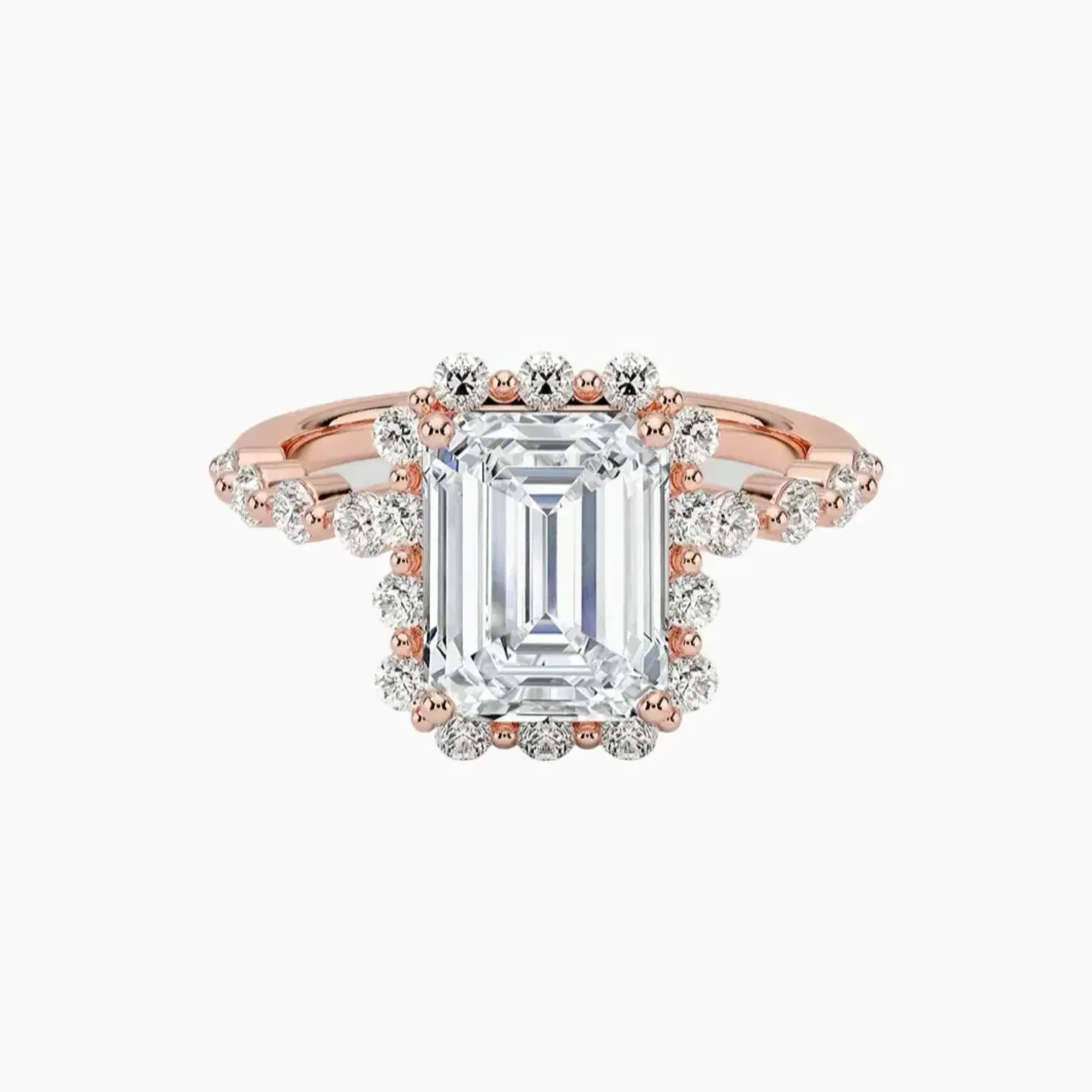 Anthea Emerald Designer Diamond Ring Setting in 14K Yellow Gold