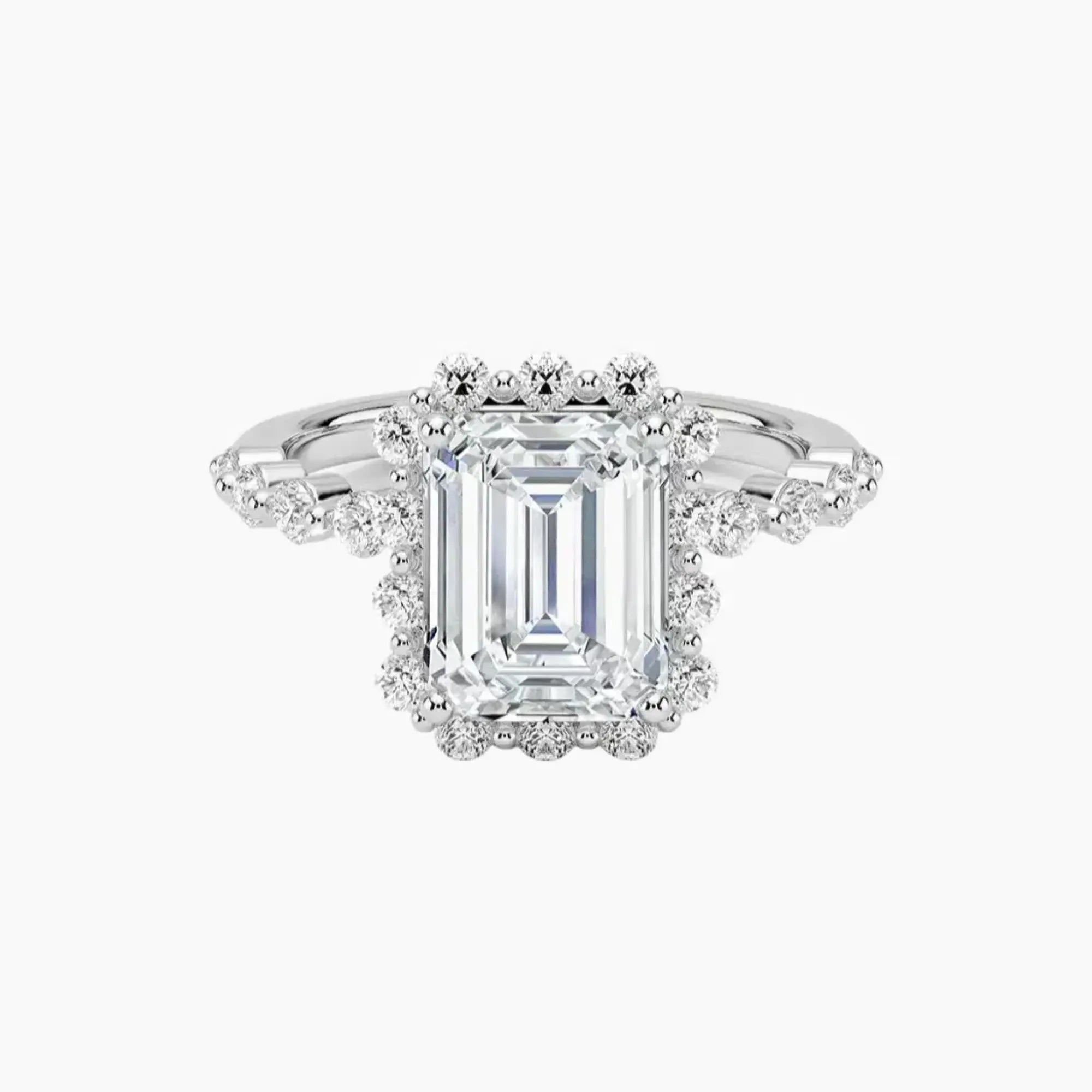 Anthea Emerald Designer 1.5 Carat Lab Grown Diamond Engagement Ring in 18K Rose Gold