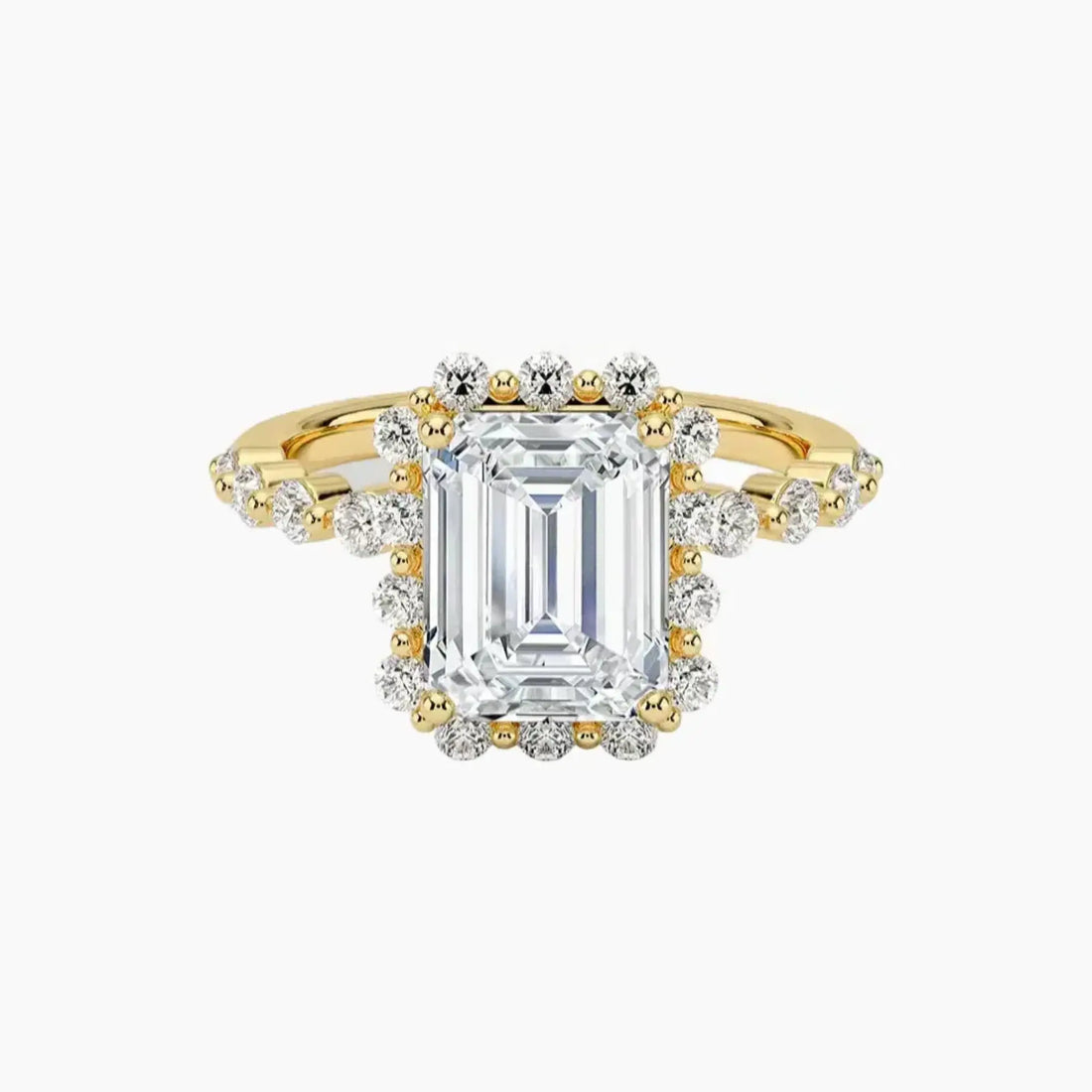 Anthea Emerald Designer Diamond Ring Setting in 14K Yellow Gold