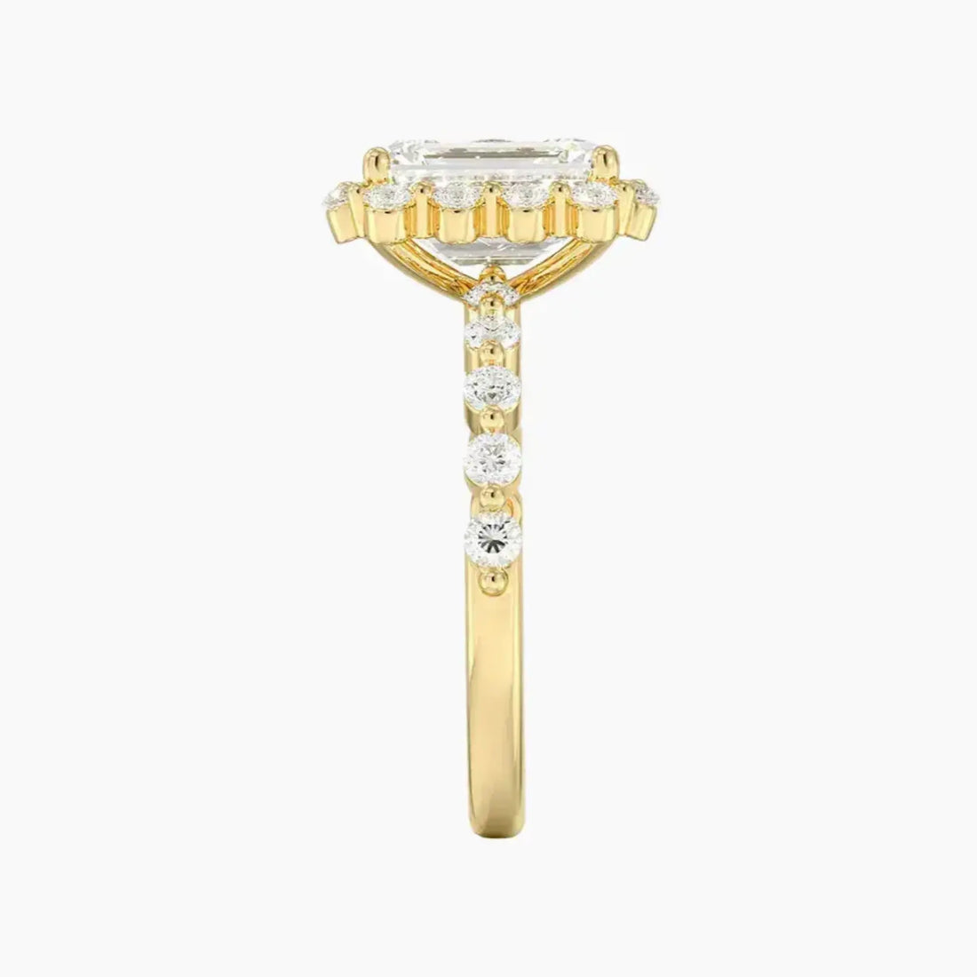 Anthea Emerald Designer Diamond Ring Setting in 18K Rose Gold