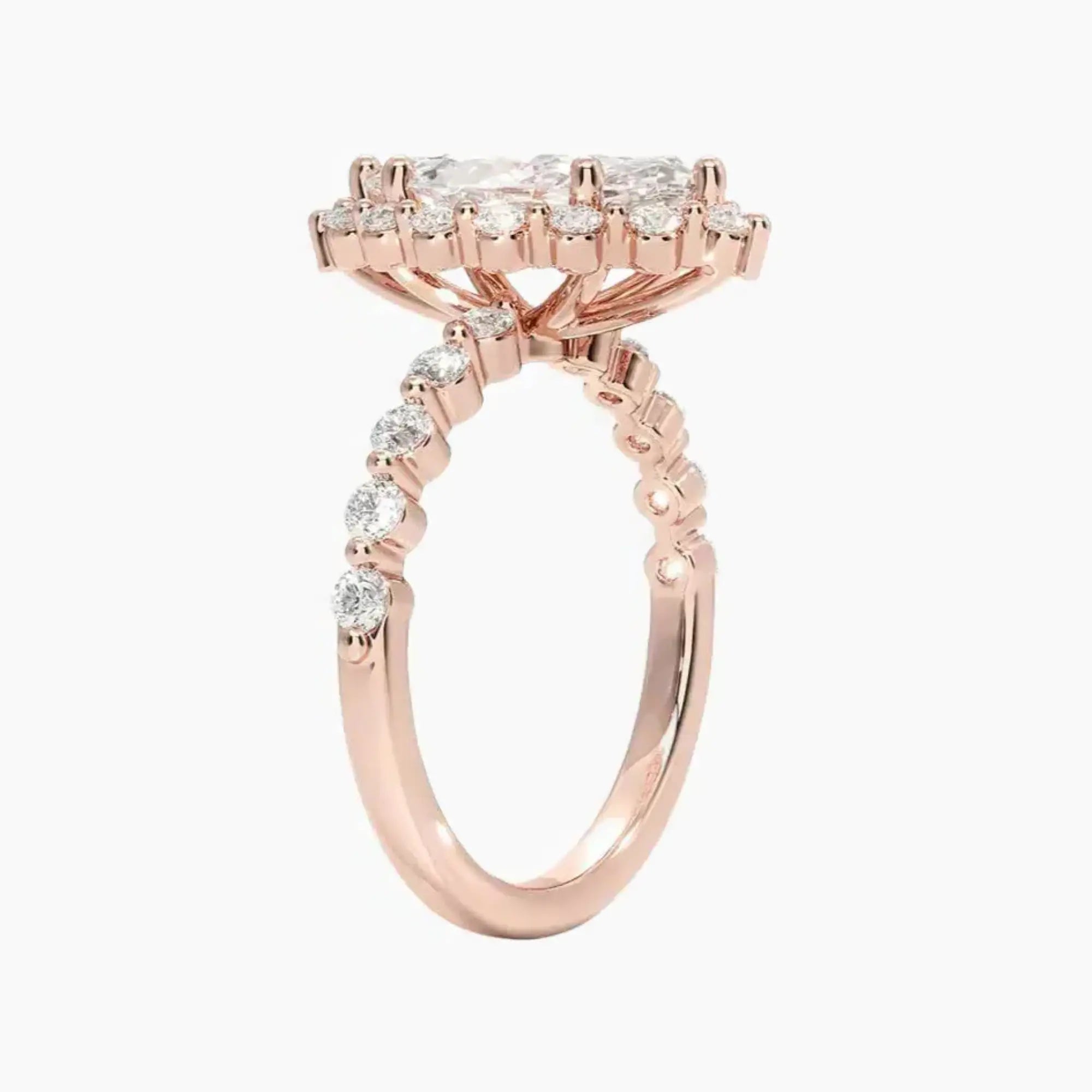 Anthea Marquise Designer 1.5 Carat Lab Grown Diamond Engagement Ring in 14K White Gold