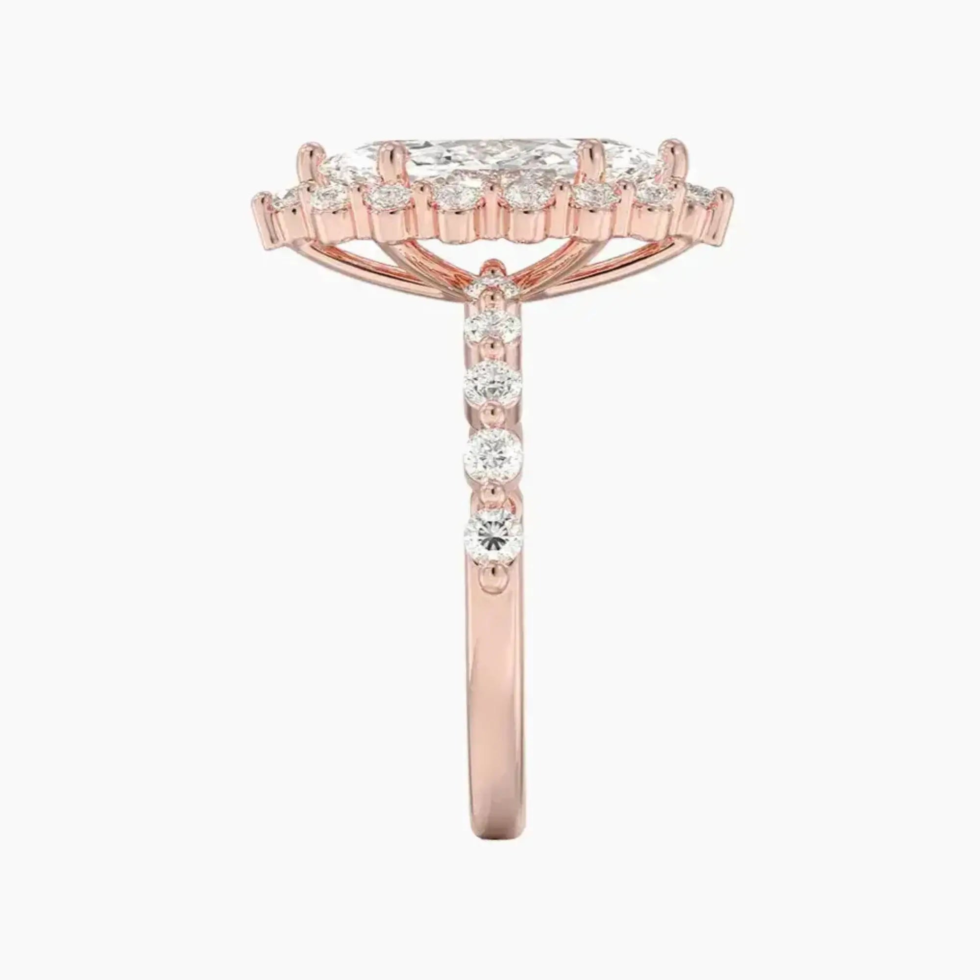 Anthea Marquise Designer 2 Carat Lab Grown Diamond Engagement Ring in 14K White Gold