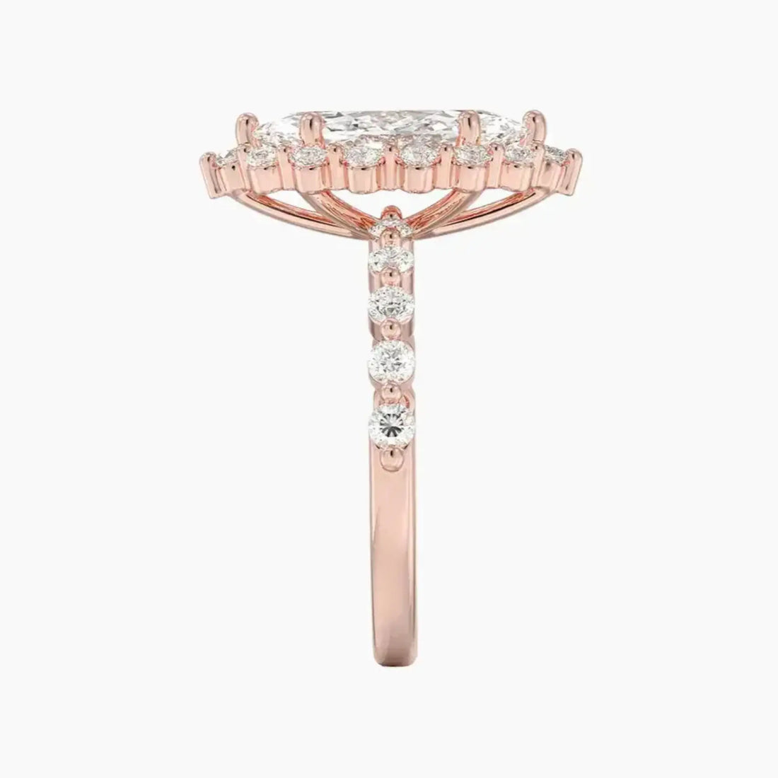 Anthea Marquise Designer 3 Carat Lab Grown Diamond Engagement Ring in 18K White Gold