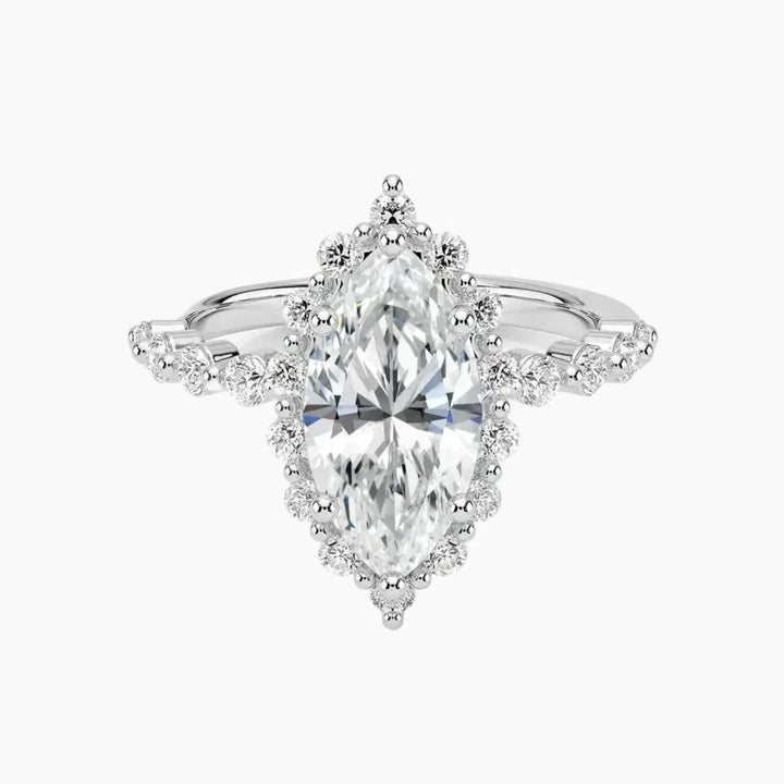 Anthea Marquise Designer 2.5 Carat Lab Grown Diamond Engagement Ring in 18K White Gold