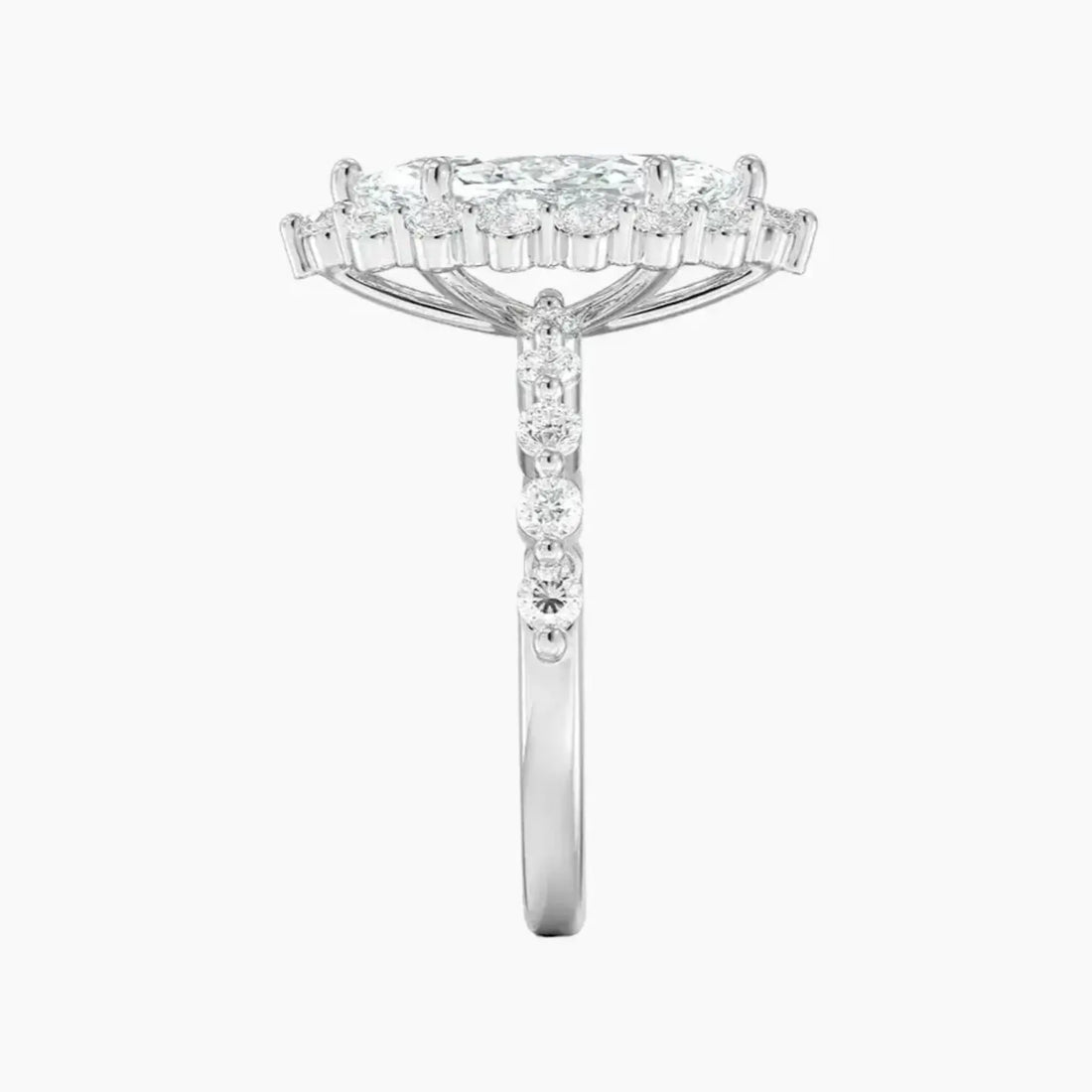 Anthea Marquise Designer 3 Carat Lab Grown Diamond Engagement Ring in 18K Yellow Gold