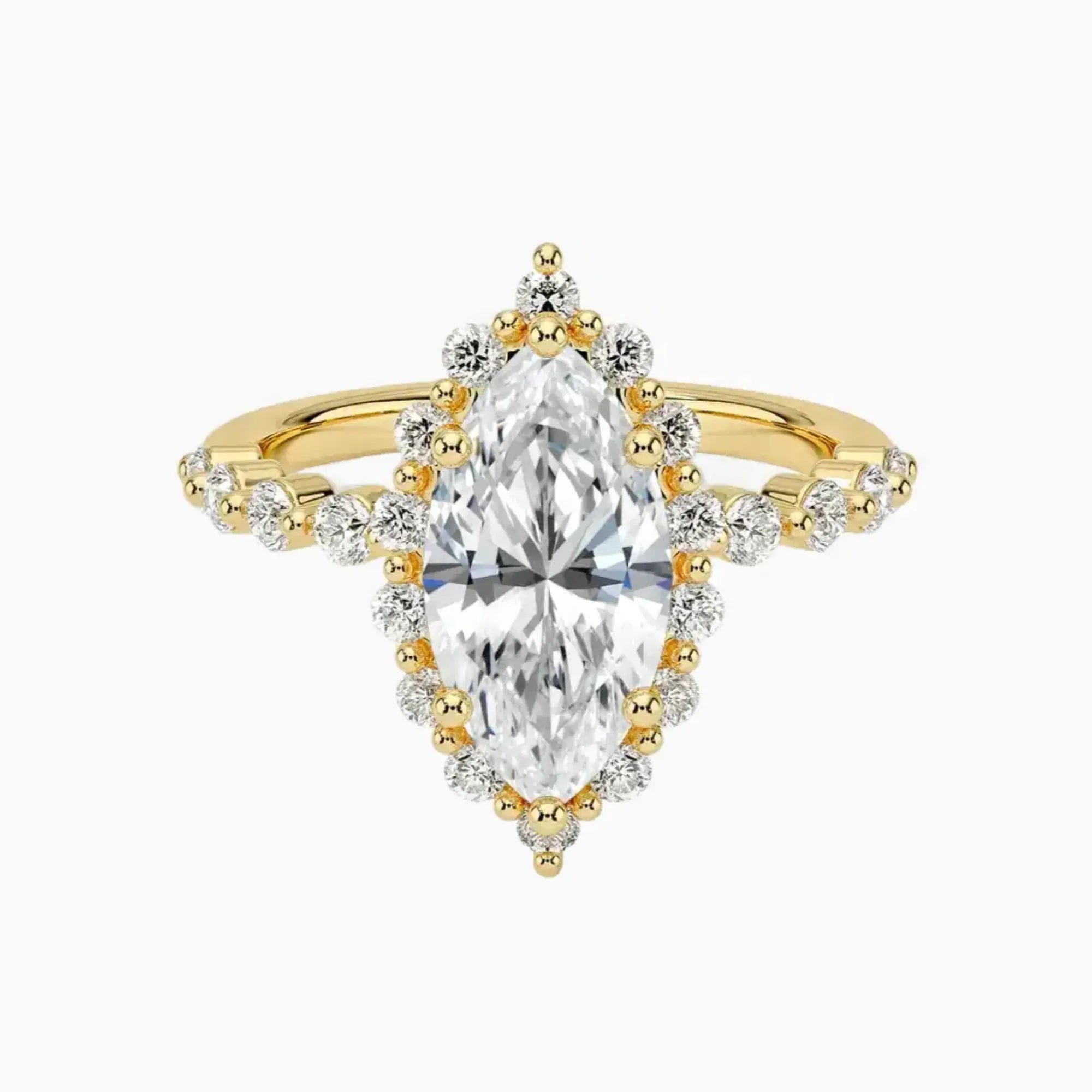 Anthea Marquise Designer 2 Carat Lab Grown Diamond Engagement Ring in 18K Rose Gold