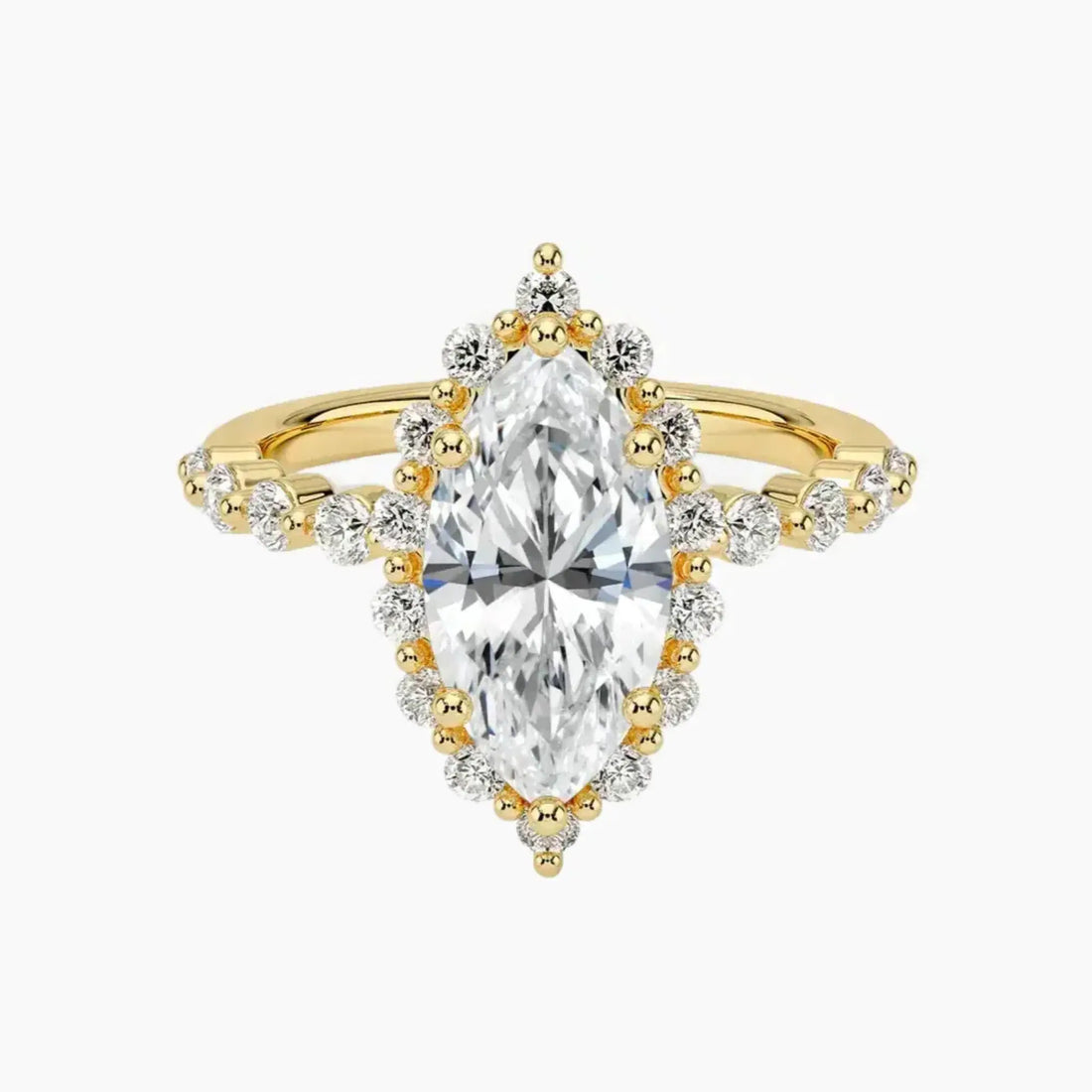 Anthea Marquise Designer Diamond Ring Setting in 18K Yellow Gold