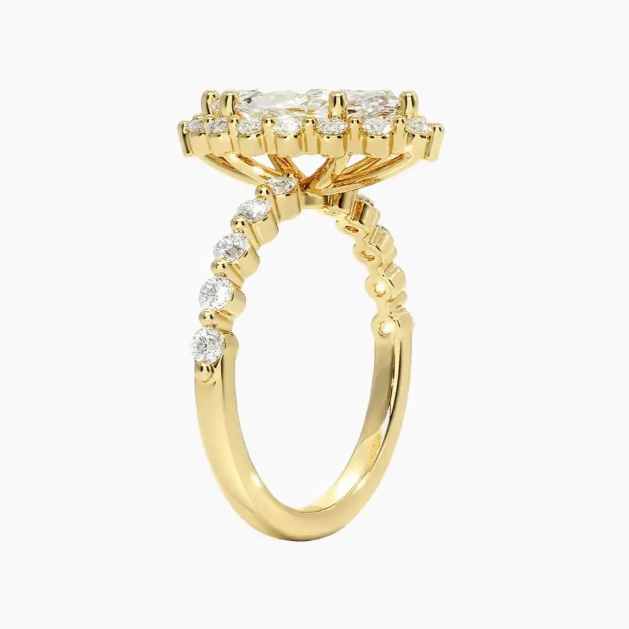 Anthea Marquise Designer 1.5 Carat Lab Grown Diamond Engagement Ring in 14K White Gold