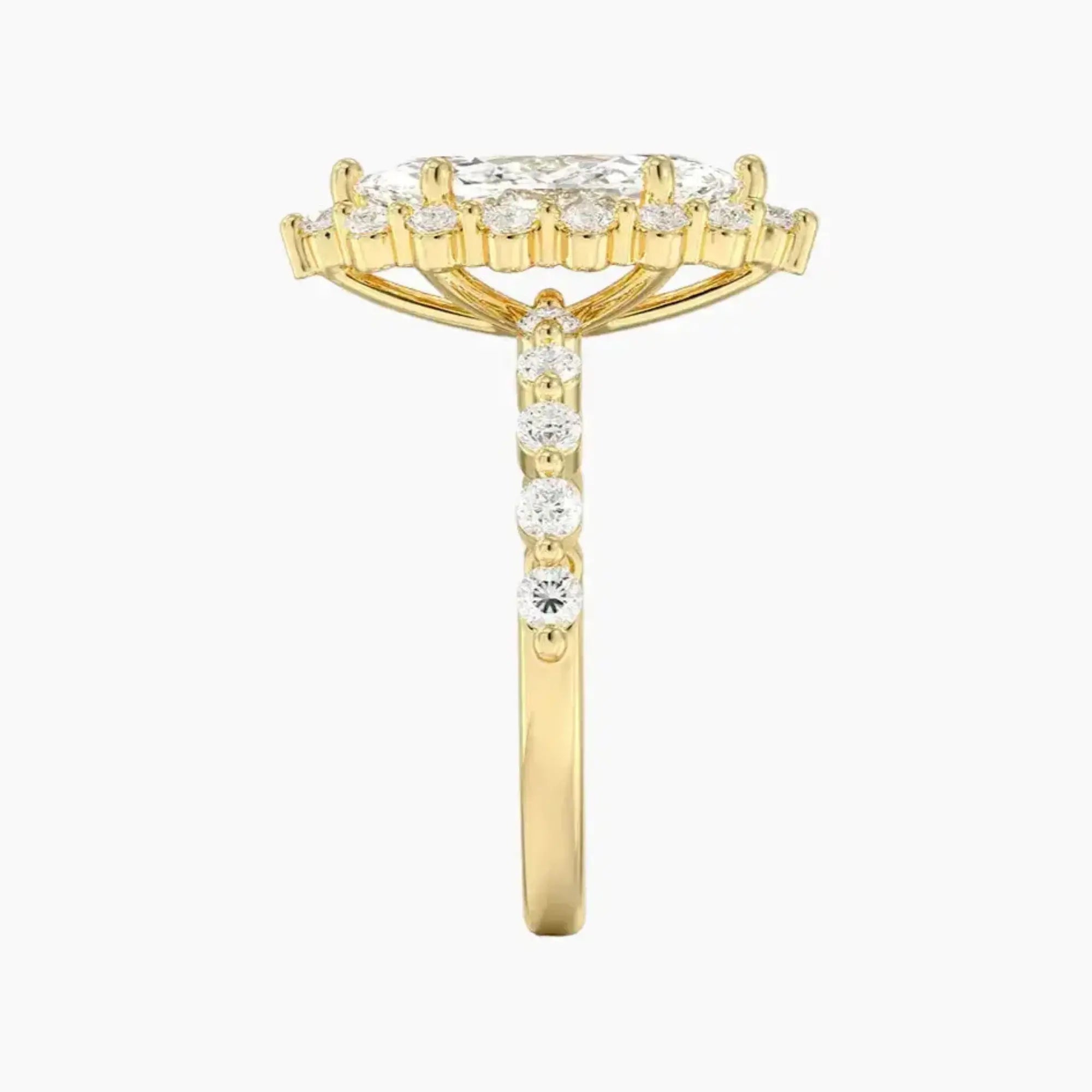Anthea Marquise Designer 2 Carat Lab Grown Diamond Engagement Ring in 14K White Gold