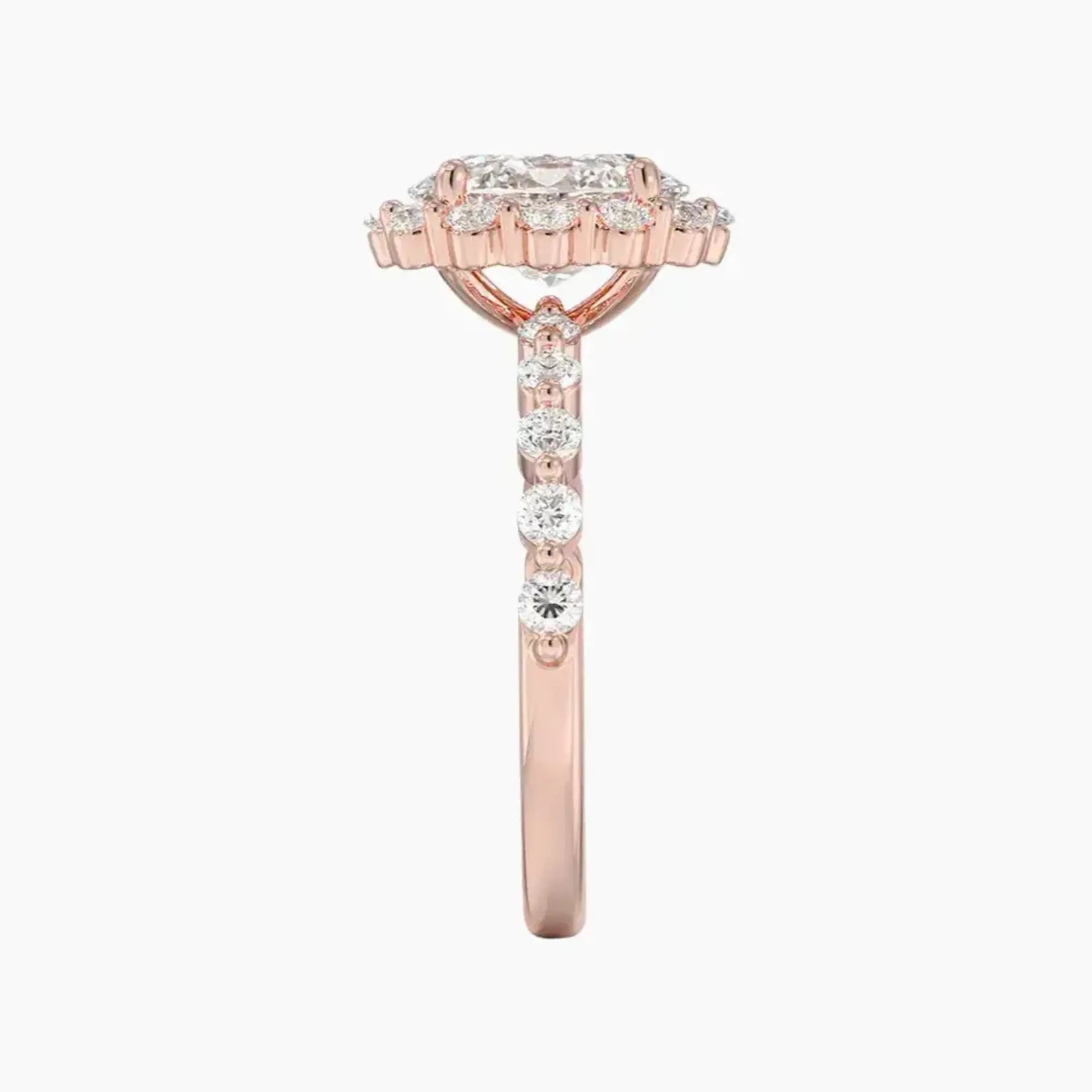 Anthea Oval Designer Diamond Ring Setting in 14K White Gold