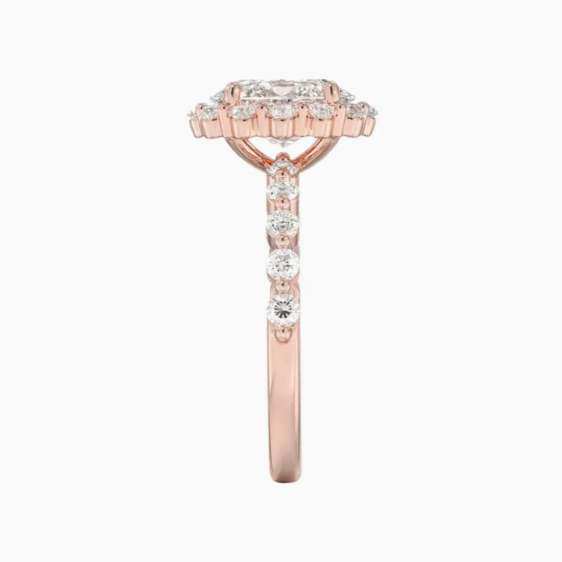 Anthea Oval Designer 2.5 Carat Lab Grown Diamond Engagement Ring in 14K White Gold