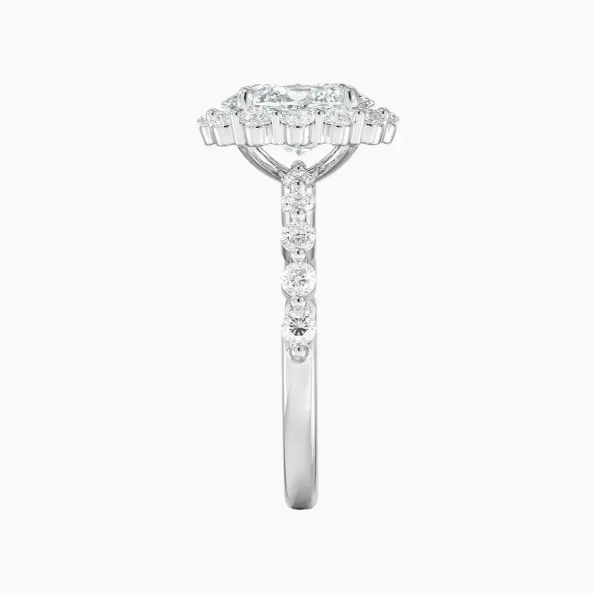 Anthea Oval Designer 3 Carat Lab Grown Diamond Engagement Ring in 14K Yellow Gold