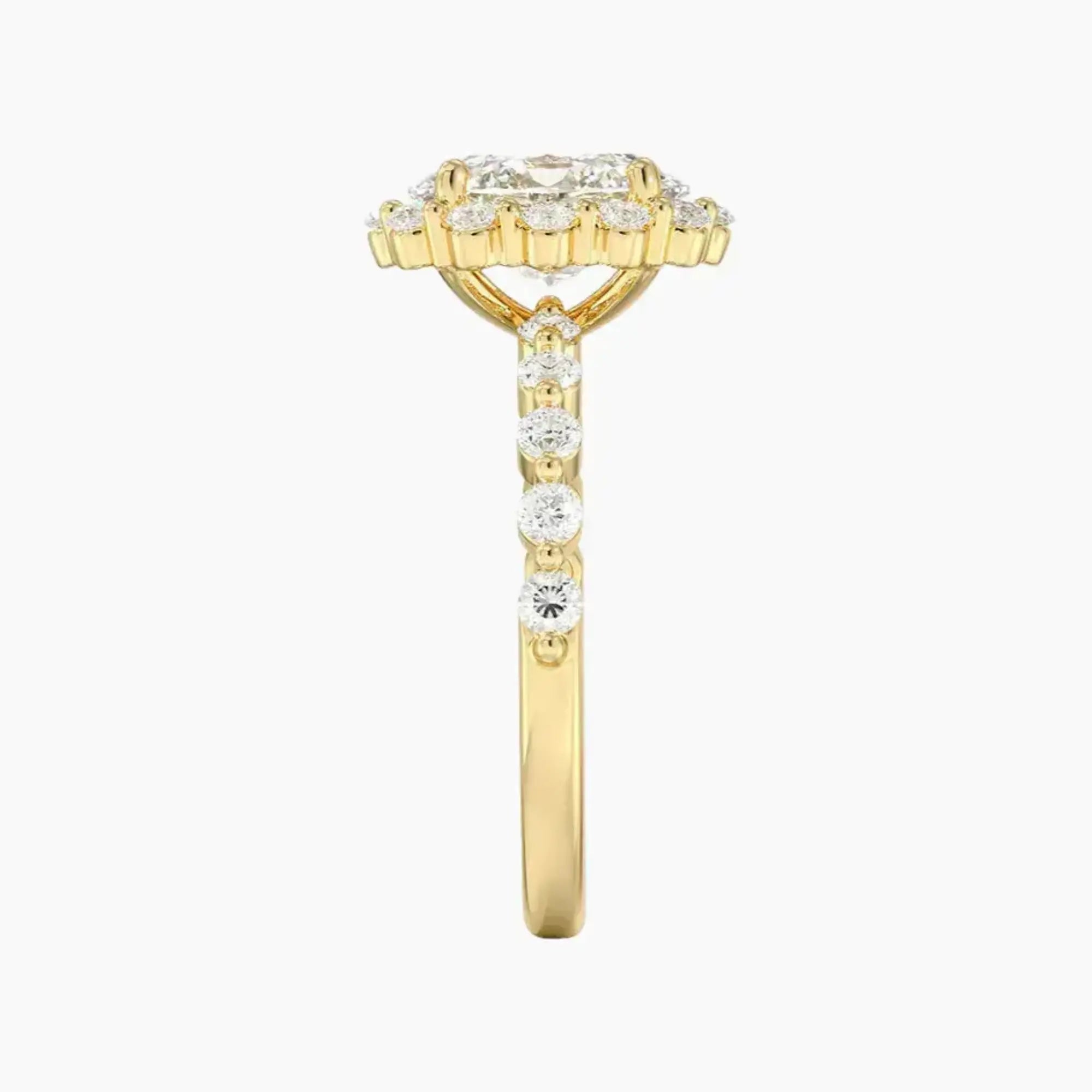Anthea Oval Designer 3 Carat Lab Grown Diamond Engagement Ring in 18K Rose Gold