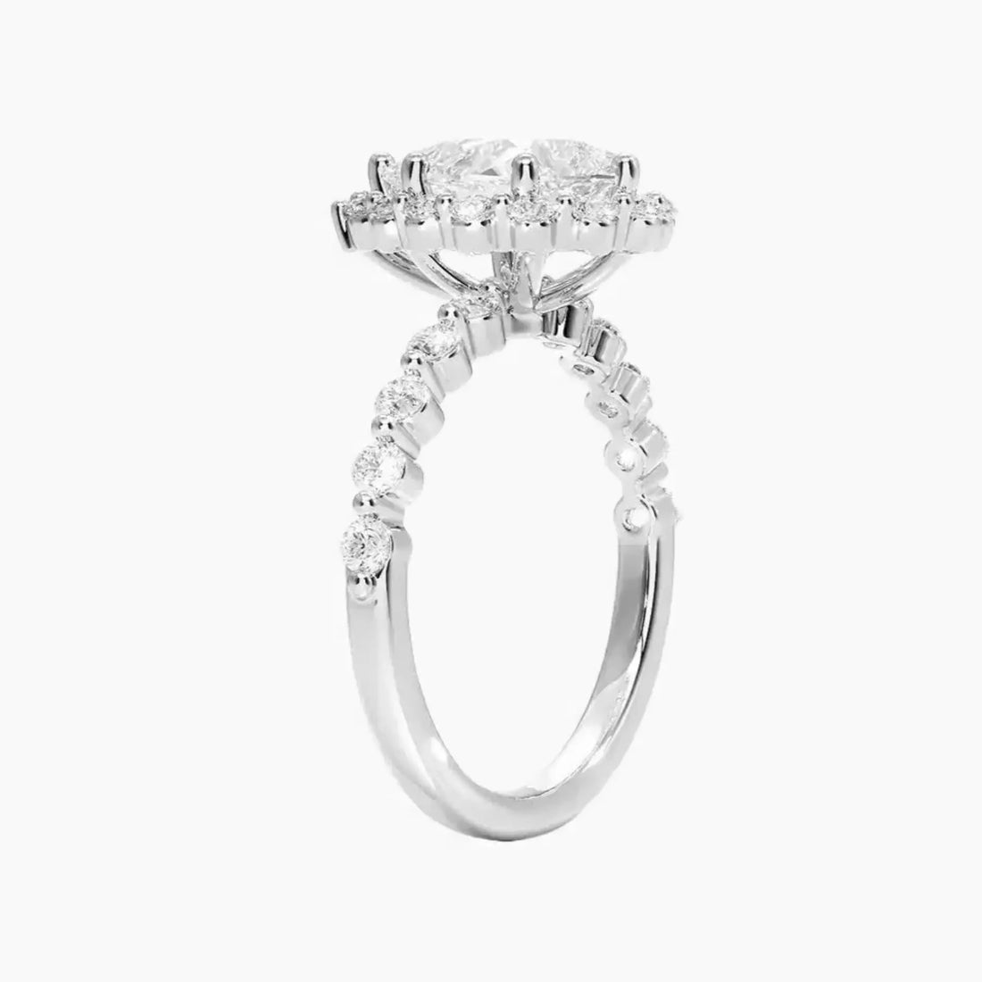 Anthea Pear Designer 2 Carat Lab Grown Diamond Engagement Ring in 14K White Gold