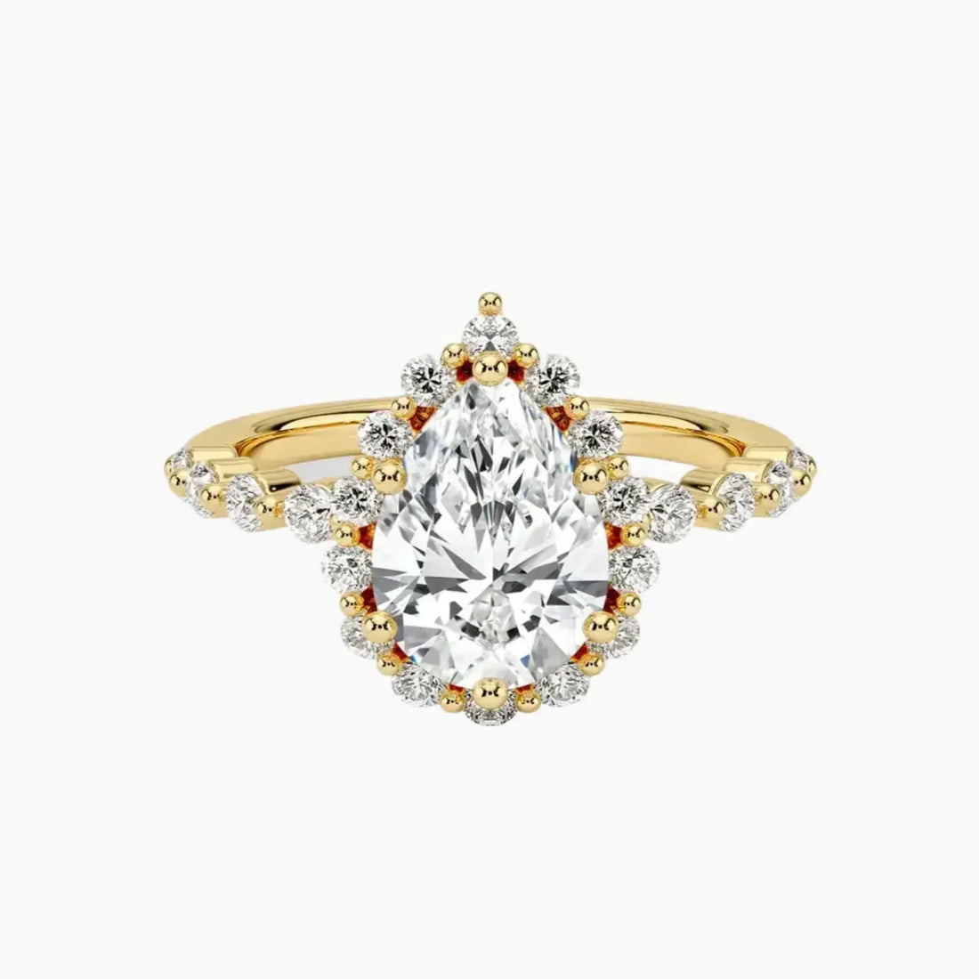 Anthea Pear Designer Diamond Ring Setting in 18K White Gold