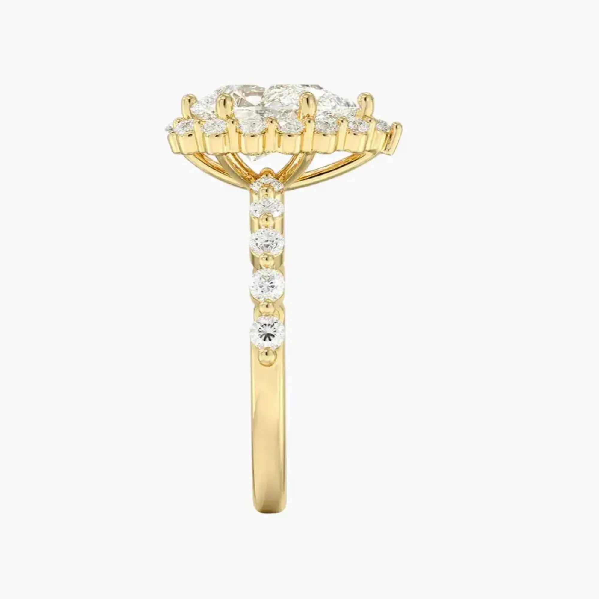 Anthea Pear Designer Diamond Ring Setting in 14K Rose Gold