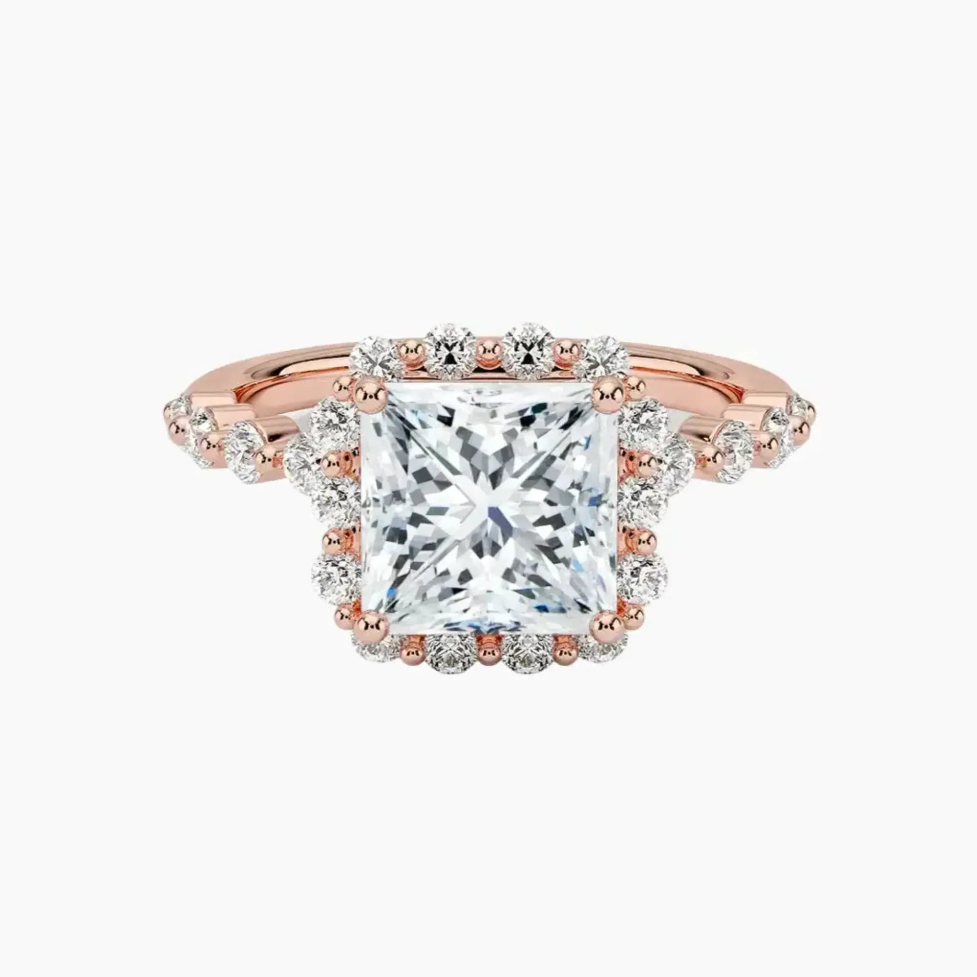 Anthea Princess Designer 1 Carat Lab Grown Diamond Engagement Ring in 18K Rose Gold