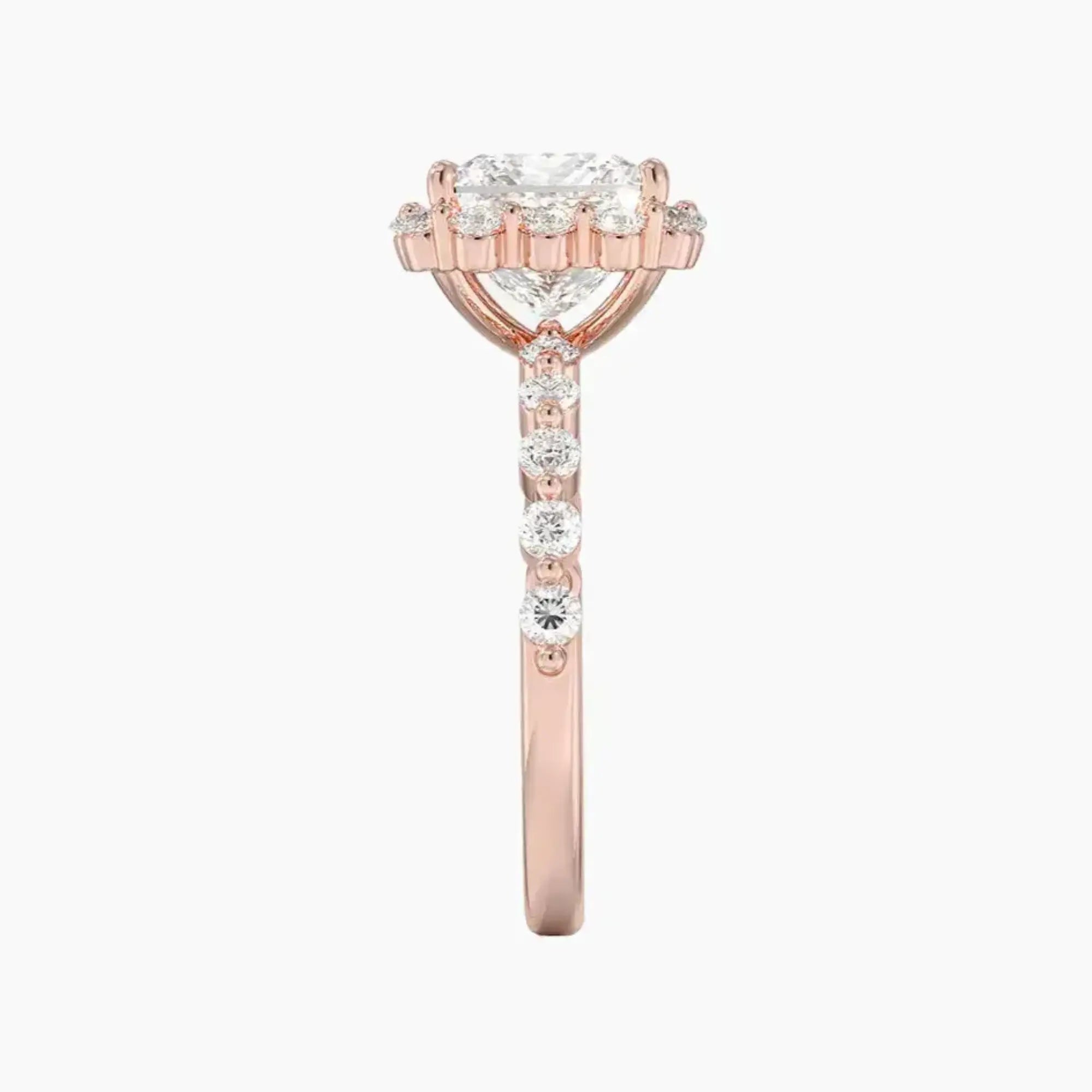 Anthea Princess Designer 3 Carat Lab Grown Diamond Engagement Ring in 14K Yellow Gold