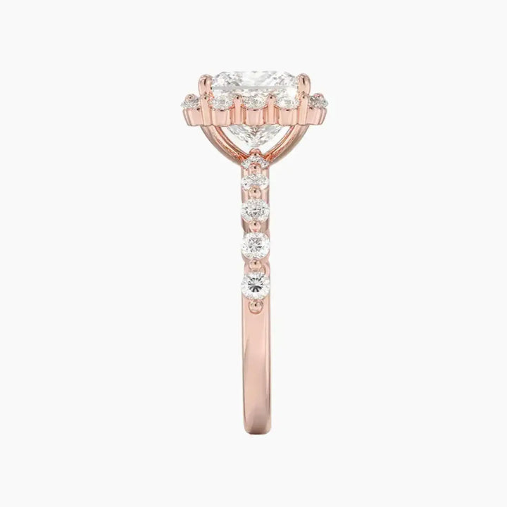 Anthea Princess Designer 3 Carat Lab Grown Diamond Engagement Ring in 14K Yellow Gold