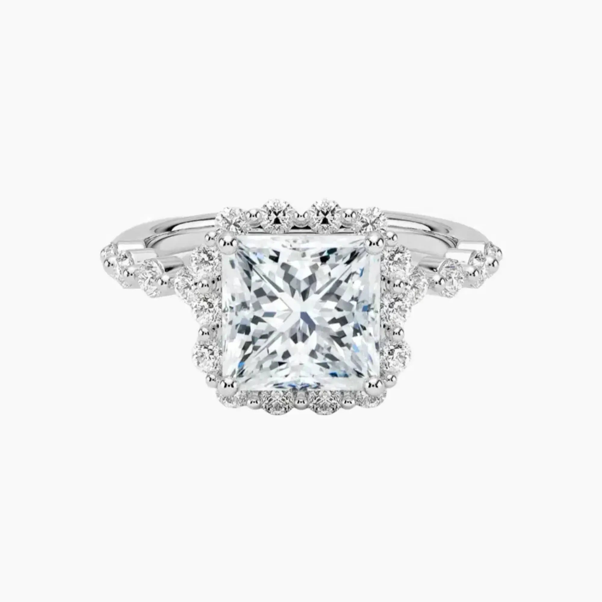 Anthea Princess Designer Diamond Ring Setting in 18K Rose Gold