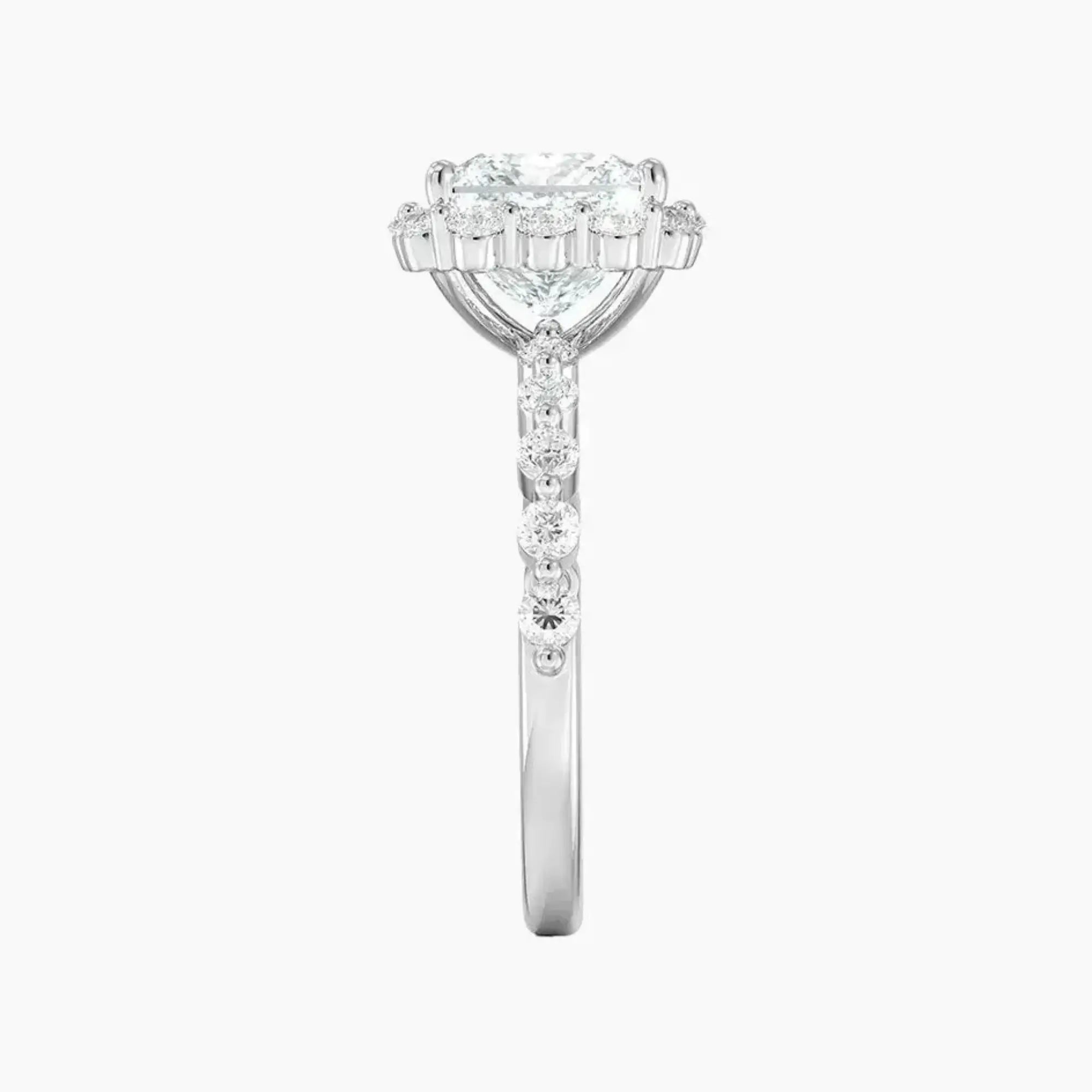 Anthea Princess Designer 1 Carat Lab Grown Diamond Engagement Ring in 14K White Gold