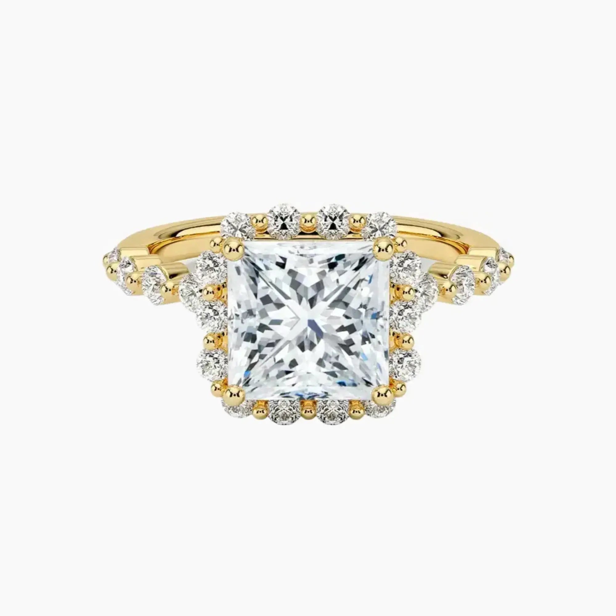 Anthea Princess Designer 2.5 Carat Lab Grown Diamond Engagement Ring in 18K Rose Gold