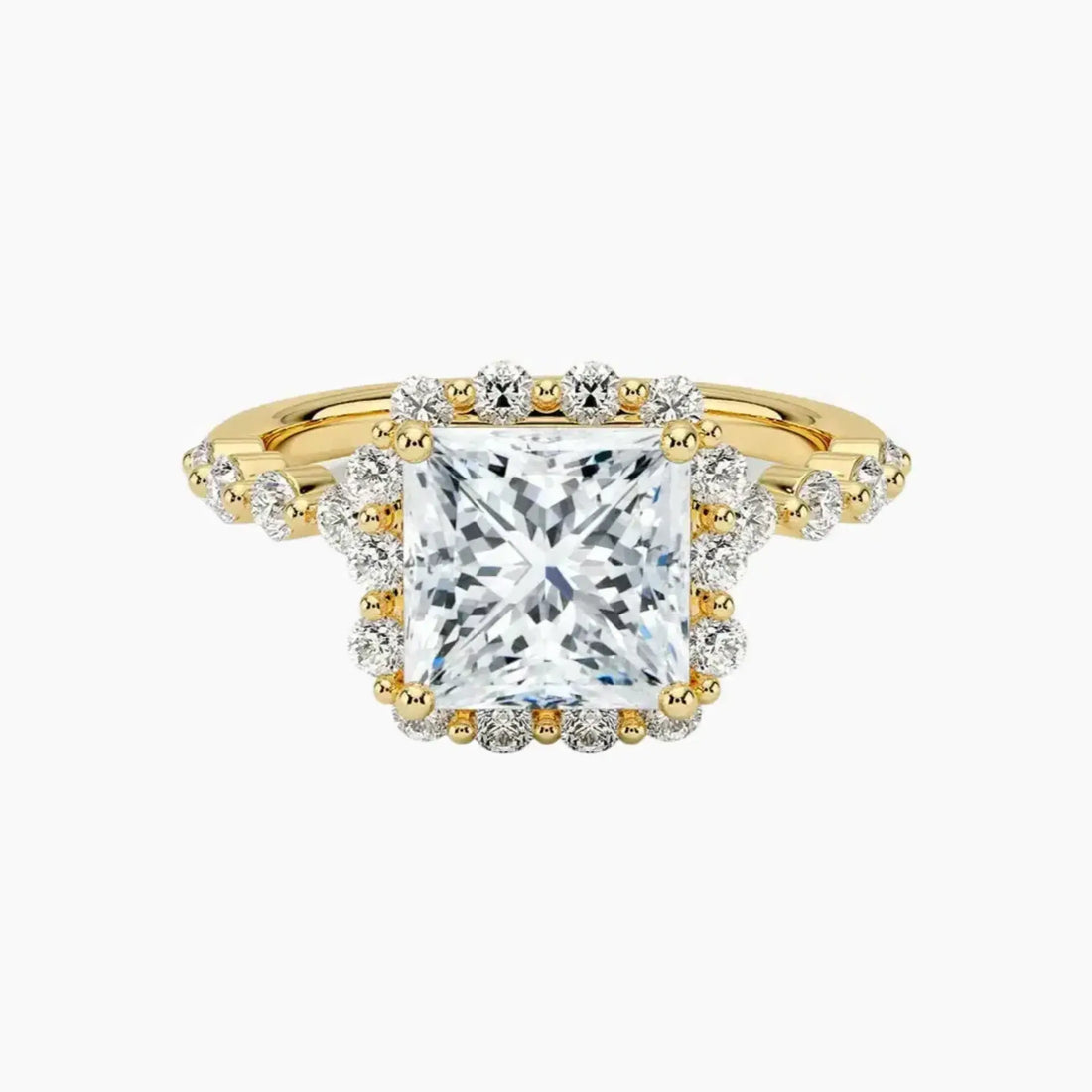 Anthea Princess Designer 3 Carat Lab Grown Diamond Engagement Ring in 18K Rose Gold