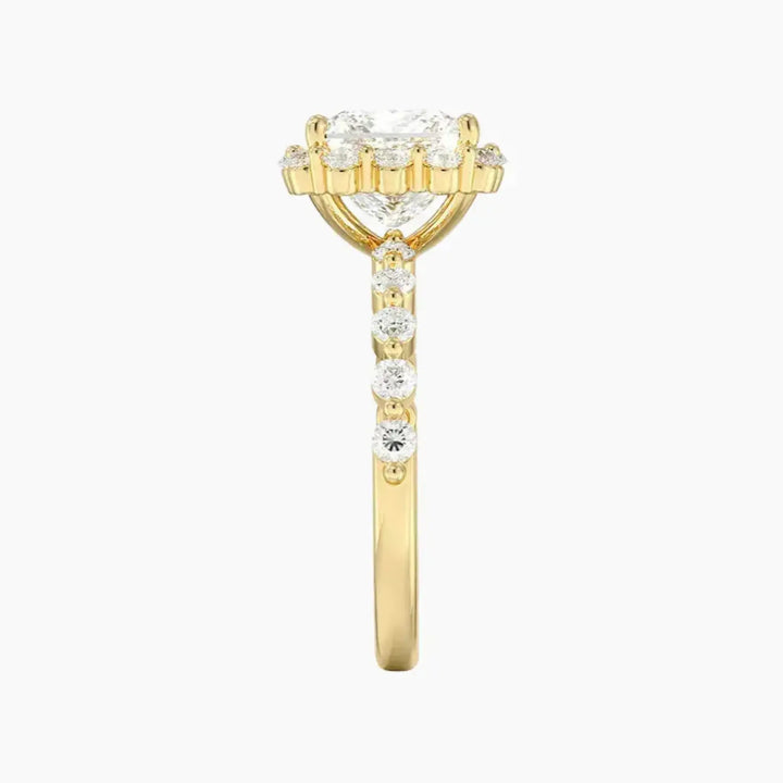 Anthea Princess Designer 2.5 Carat Lab Grown Diamond Engagement Ring in 18K Rose Gold