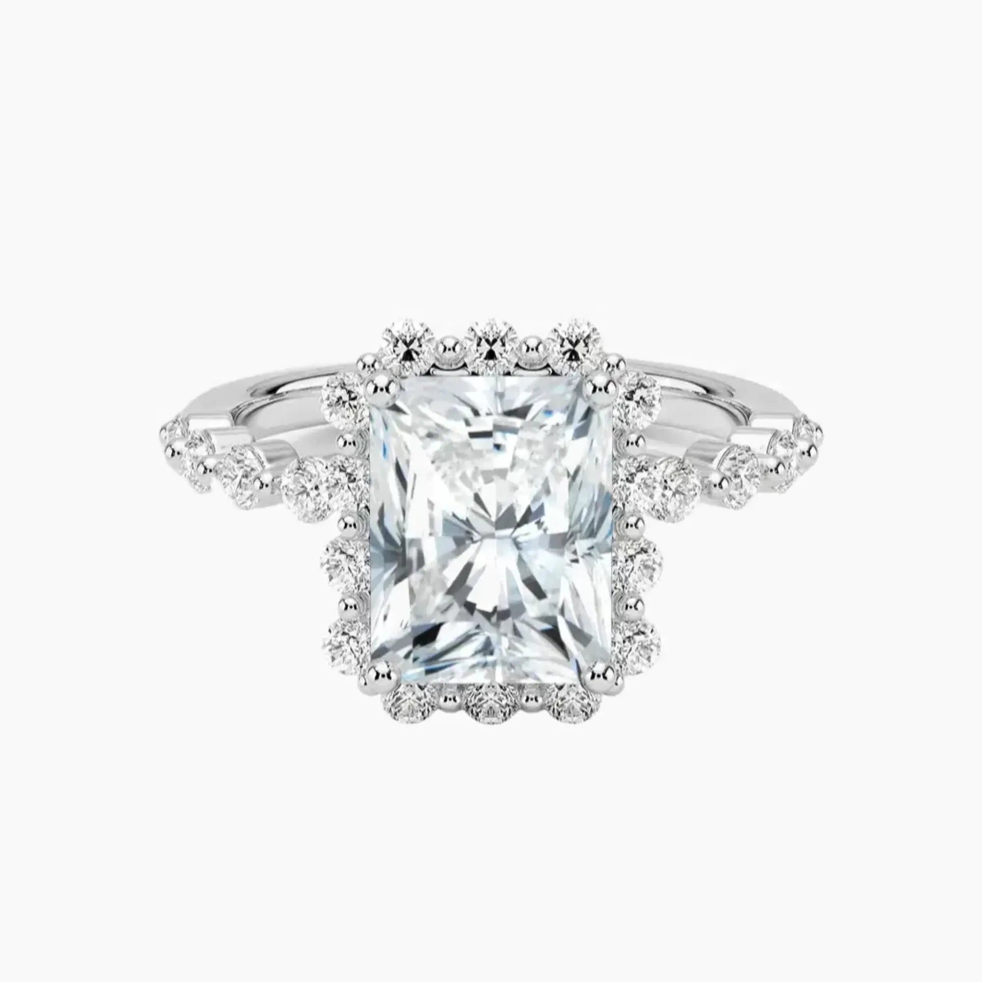 Anthea Radiant Designer 2 Carat Lab Grown Diamond Engagement Ring in 14K Yellow Gold