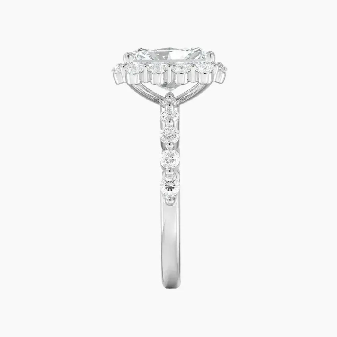 Anthea Radiant Designer 2 Carat Lab Grown Diamond Engagement Ring in 18K Rose Gold