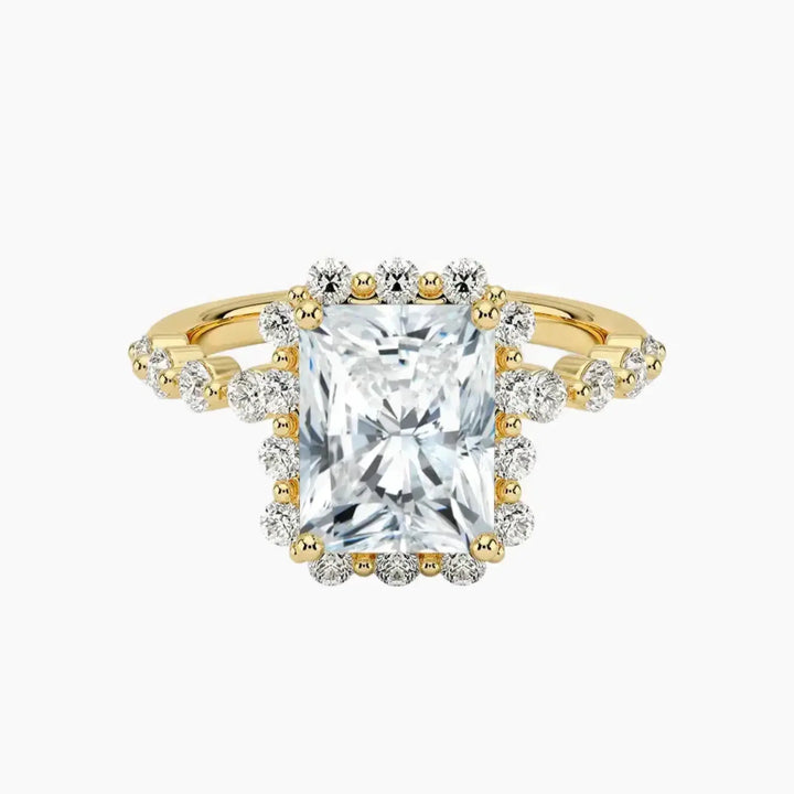 Anthea Radiant Designer 1 Carat Lab Grown Diamond Engagement Ring in 14K Yellow Gold