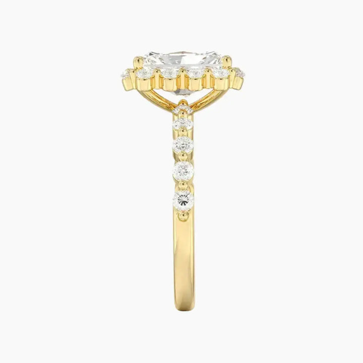 Anthea Radiant Designer 2 Carat Lab Grown Diamond Engagement Ring in 18K Rose Gold