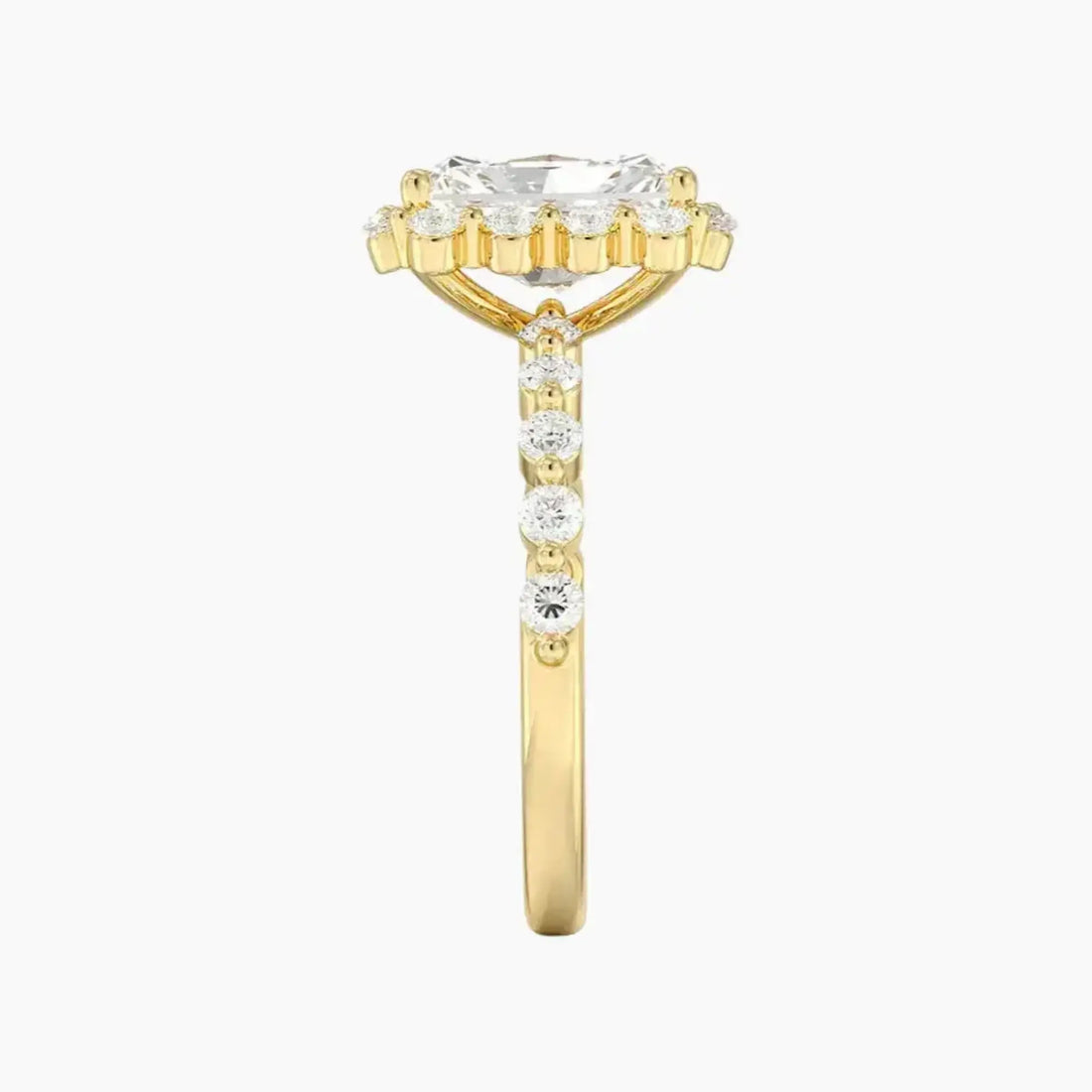 Anthea Radiant Designer Diamond Ring Setting in 14K Rose Gold